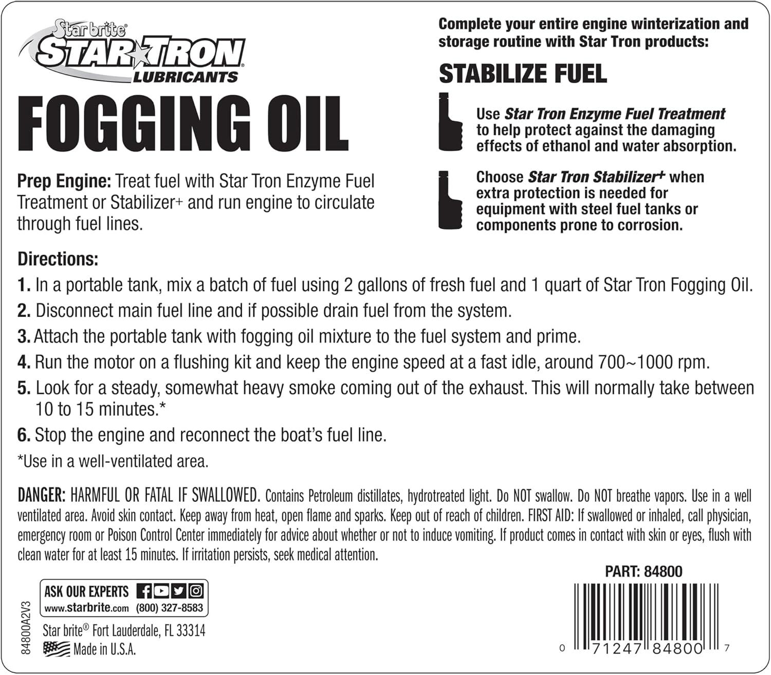 image:imageSTAR BRITE Fogging Oil Professional Grade Maximum Protection for All Engines in Seasonal or LongTerm Storage1 Gallon