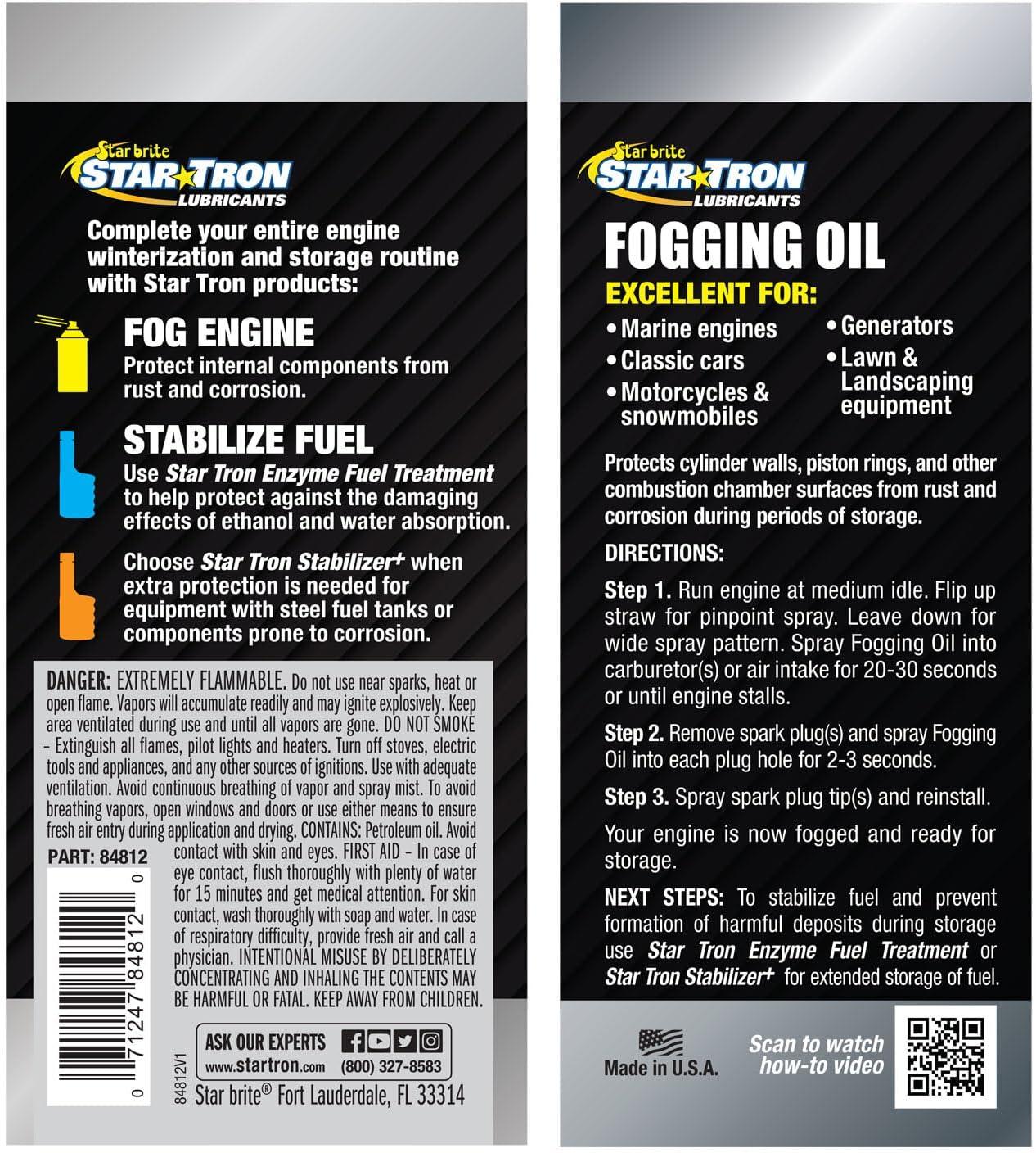 image:imageSTAR BRITE Fogging Oil Professional Grade Maximum Protection for All Engines in Seasonal or LongTerm Storage12 oz Spray