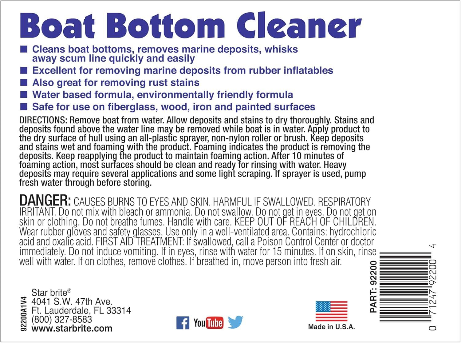 image:imageSTAR BRITE Heavy Duty Boat Bottom Cleaner Remove Tough Deposits Scum Lines amp Rust Stains Quickly amp Easily from Boat Hull Safe for Fiberglass Wood Iron amp Painted Surface1 Gallon