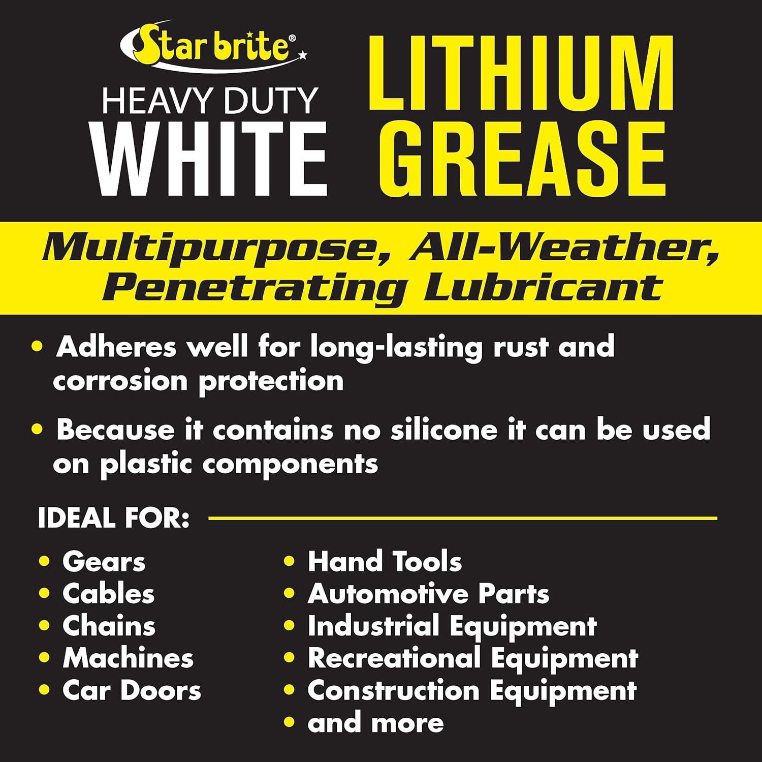 image:imageSTAR BRITE HeavyDuty White Lithium Grease AllWeather HighPerformance Lubricant for Marine Auto and Industrial Applications 14 OZ Cartridge 026214Cartridge