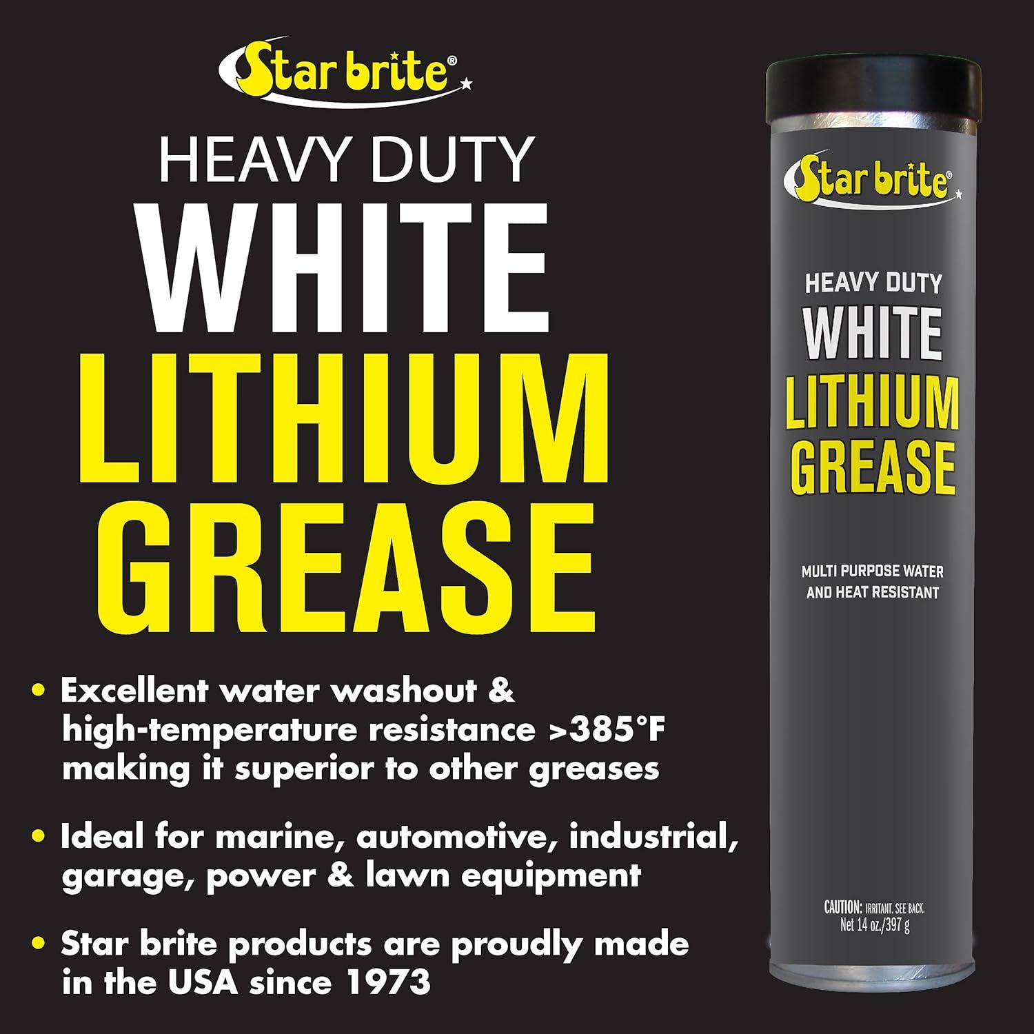 image:imageSTAR BRITE HeavyDuty White Lithium Grease AllWeather HighPerformance Lubricant for Marine Auto and Industrial Applications 14 OZ Cartridge 026214Cartridge
