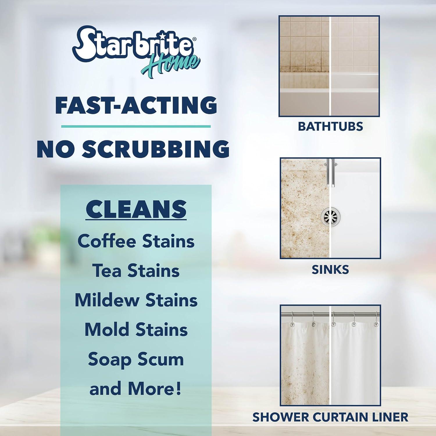 image:imageSTAR BRITE Home MSR MultiStain Remover with Bleach FastActing Cleaner for Kitchen amp Bath Whitens Brightens and Removes Stains and Scum on Grout Tile Sinks and Countertops32 OZ Spray