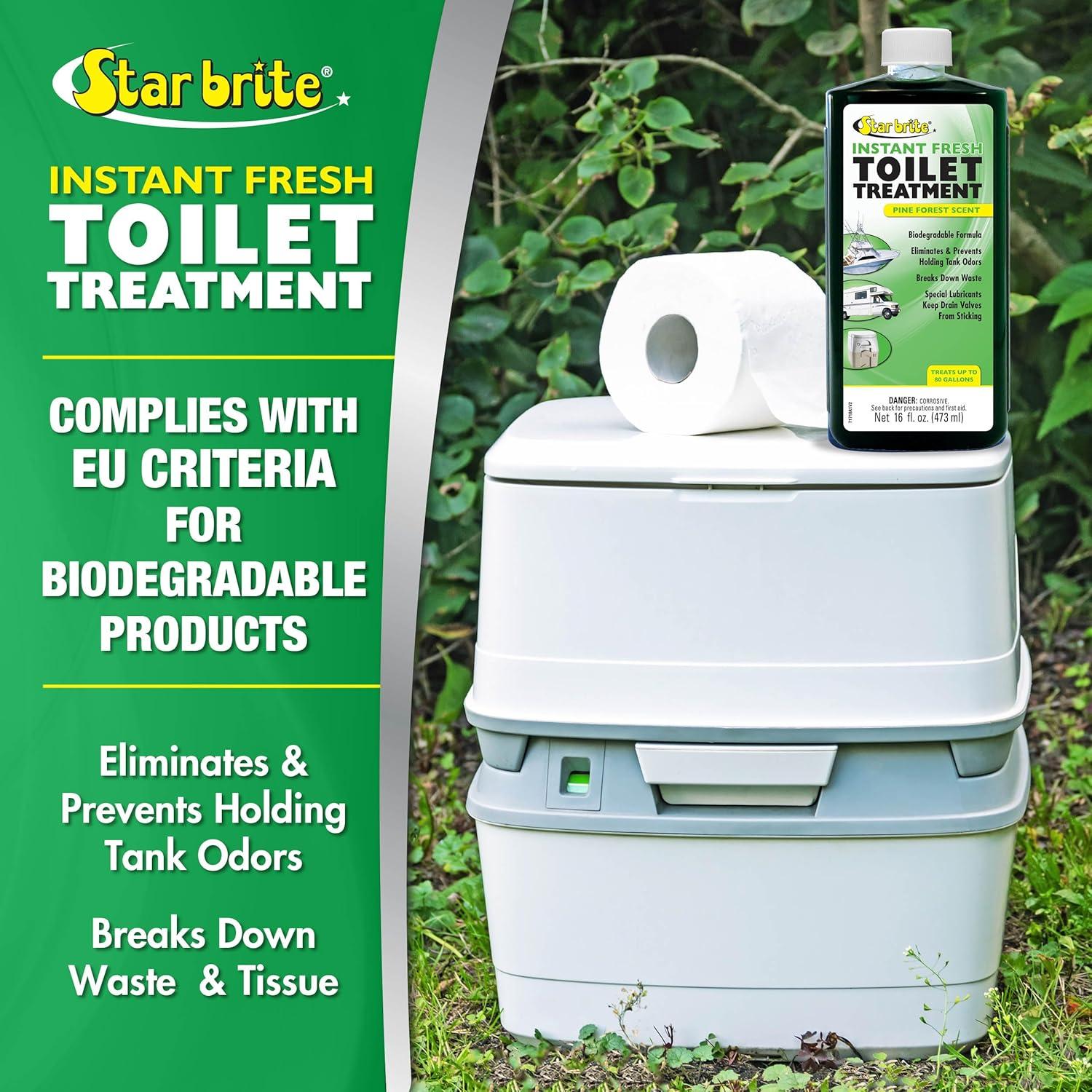 image:imageSTAR BRITE Instant Fresh Toilet Treatment Pine Scent Odor amp Waste Control 32 OZ 071734