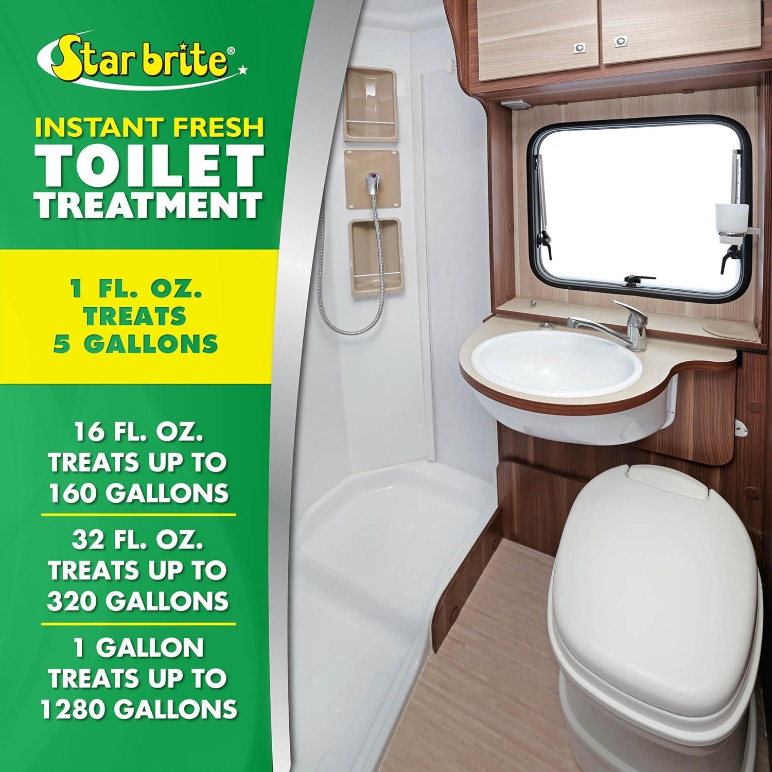 image:imageSTAR BRITE Instant Fresh Toilet Treatment Pine Scent Odor amp Waste Control 32 OZ 071734