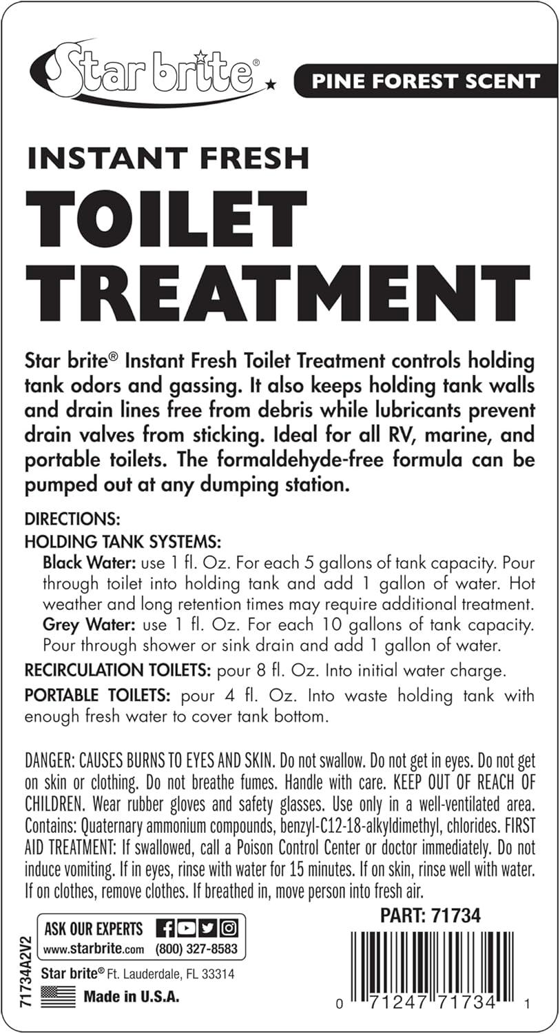 image:imageSTAR BRITE Instant Fresh Toilet Treatment Pine Scent Odor amp Waste Control 32 OZ 071734