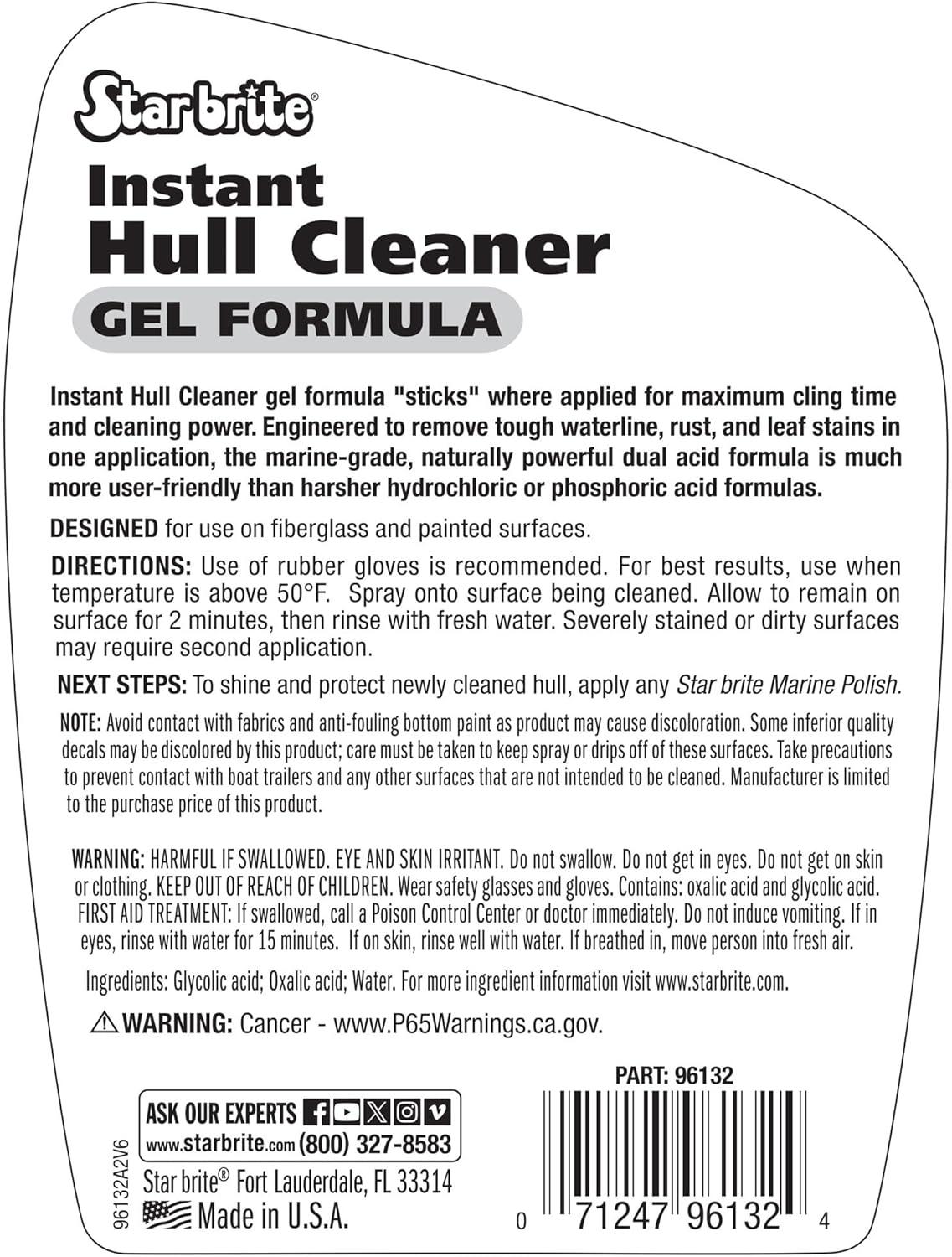 image:imageSTAR BRITE Instant Hull Cleaner 32 Oz Gel Spray Easily Remove Stains Scum Lines amp Grime on Boat Hulls Fiberglass Plastic amp Painted Surfaces Easy to Use Formula 09613232 Fl Oz Pack of 2