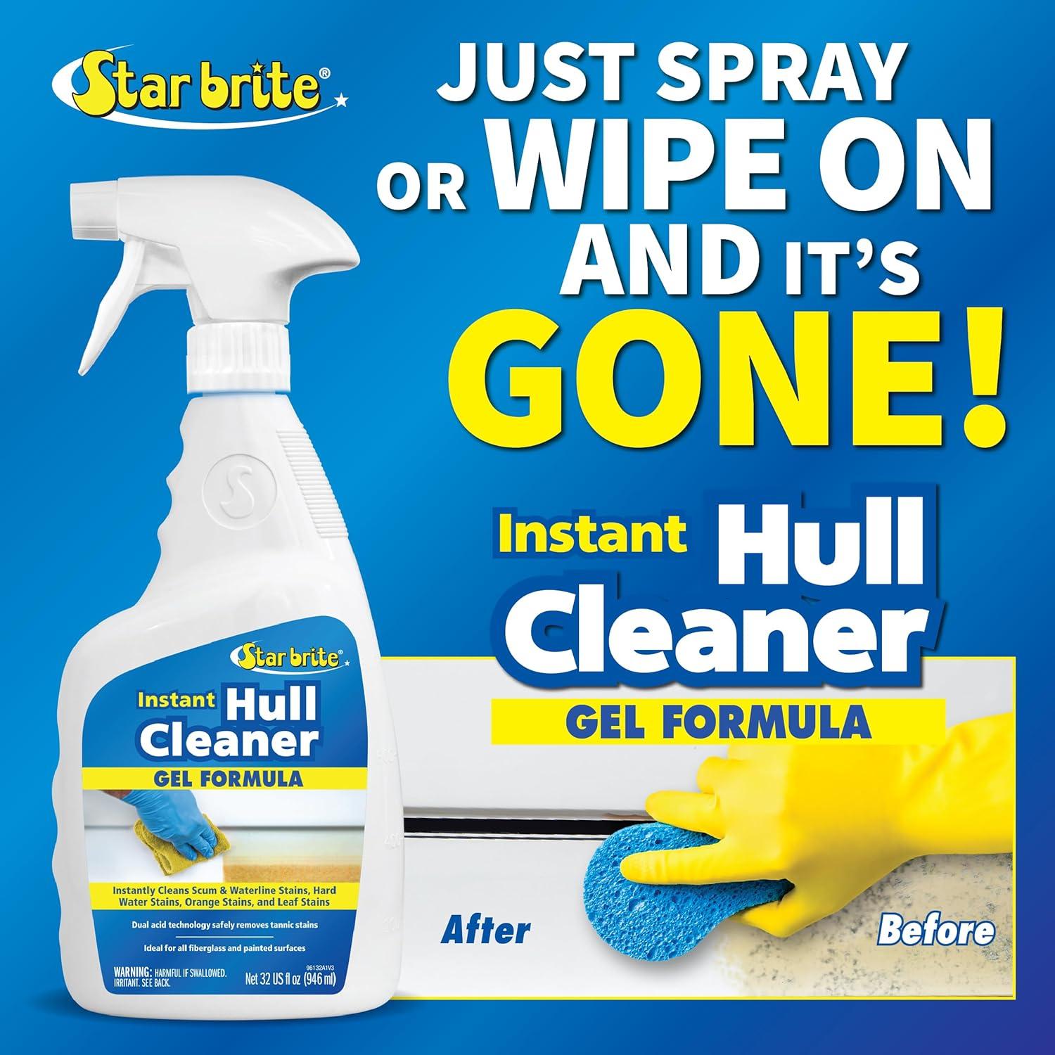 image:imageSTAR BRITE Instant Hull Cleaner 32 Oz Gel Spray Easily Remove Stains Scum Lines amp Grime on Boat Hulls Fiberglass Plastic amp Painted Surfaces Easy to Use Formula 09613232 Fl Oz Pack of 1