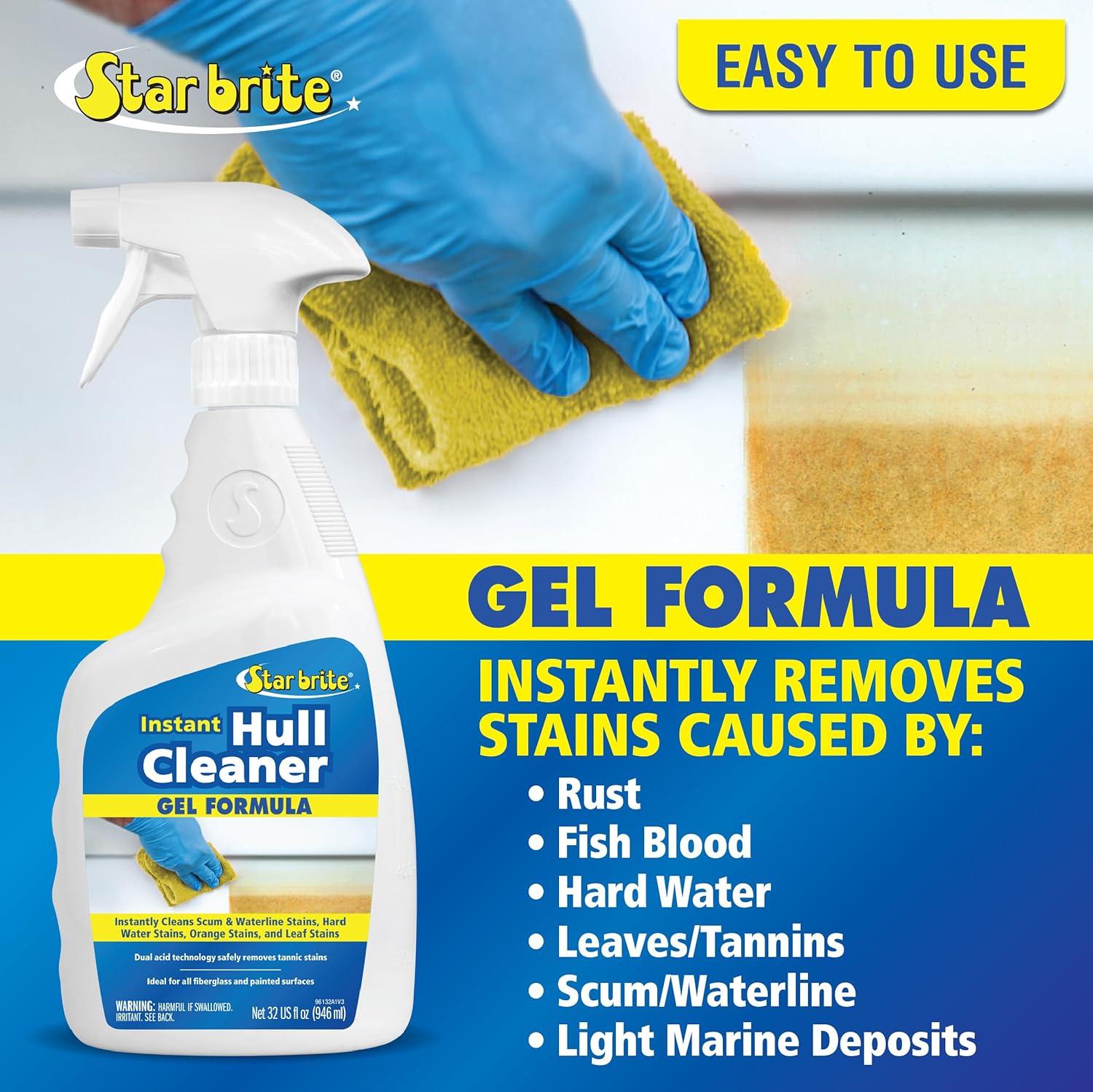 image:imageSTAR BRITE Instant Hull Cleaner 32 Oz Gel Spray Easily Remove Stains Scum Lines amp Grime on Boat Hulls Fiberglass Plastic amp Painted Surfaces Easy to Use Formula 09613232 Fl Oz Pack of 2