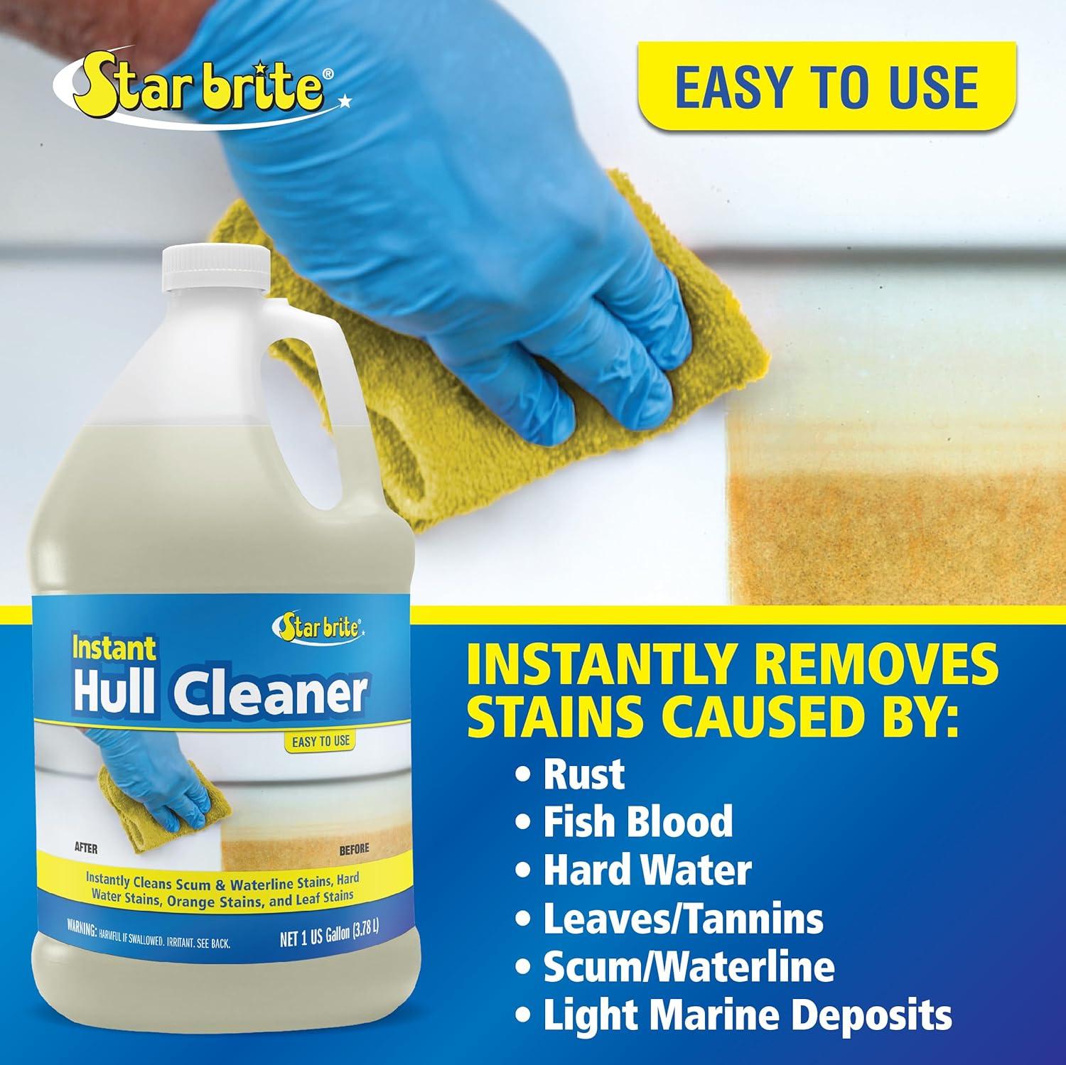 image:imageSTAR BRITE Instant Hull Cleaner Easily Remove Stains Scum Lines amp Grime for Boat Hulls Fiberglass Plastic amp Painted Surfaces Wipe On Rinse Off Formula 32 Ounces 081732128 Oz Gallon