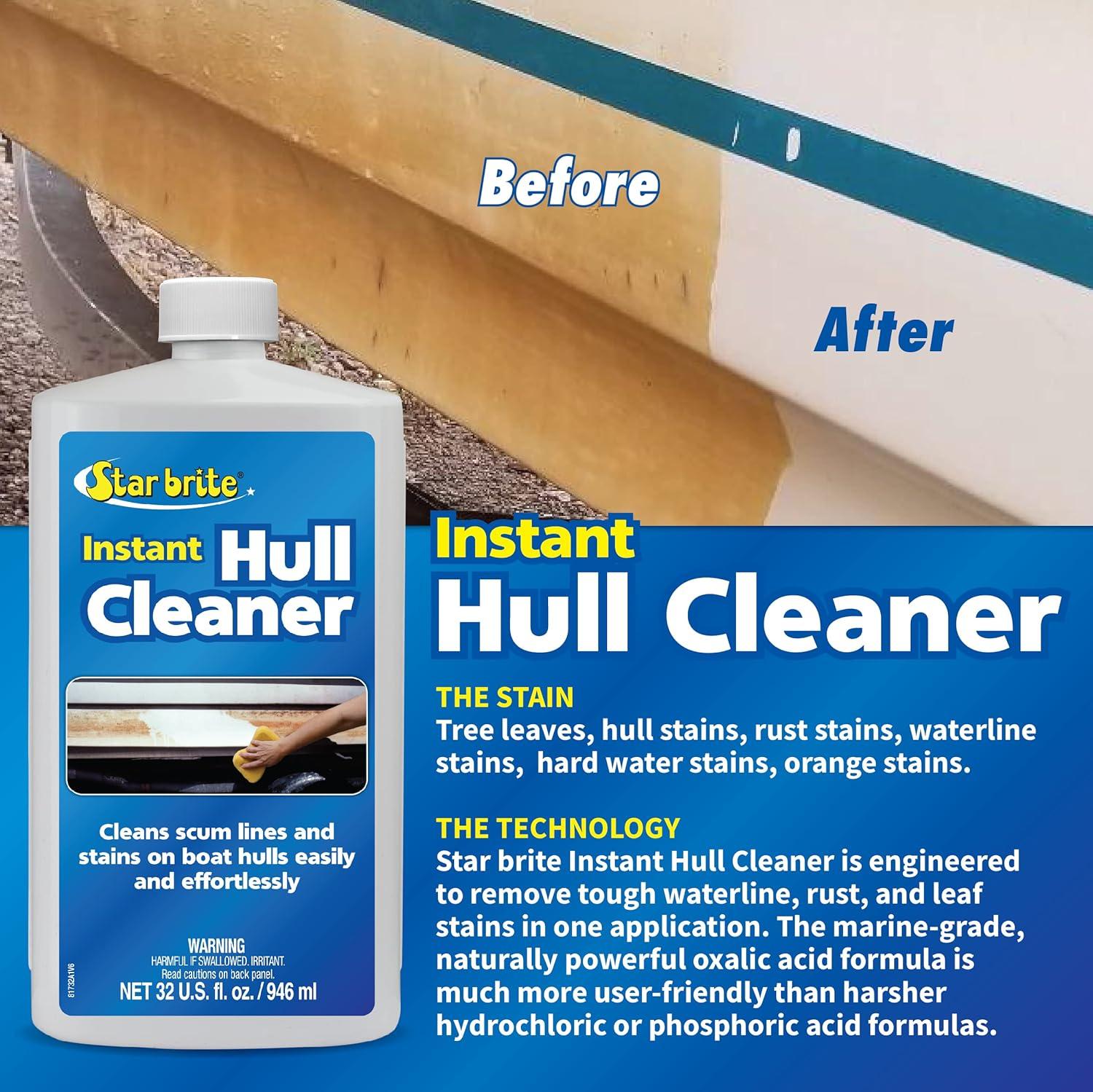 image:imageSTAR BRITE Instant Hull Cleaner Easily Remove Stains Scum Lines amp Grime for Boat Hulls Fiberglass Plastic amp Painted Surfaces Wipe On Rinse Off Formula 32 Ounces 08173232 Oz Quart