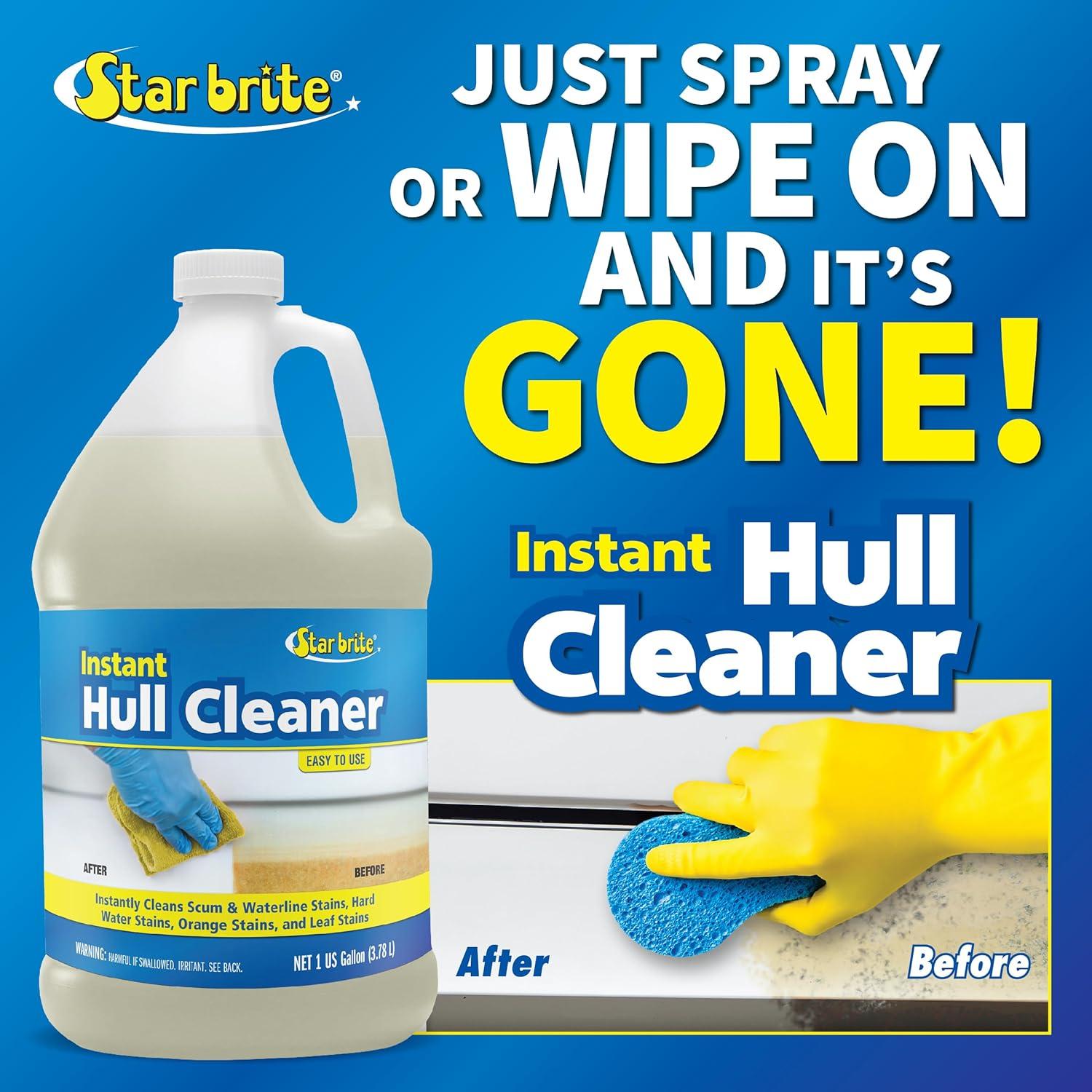 image:imageSTAR BRITE Instant Hull Cleaner Easily Remove Stains Scum Lines amp Grime for Boat Hulls Fiberglass Plastic amp Painted Surfaces Wipe On Rinse Off Formula 32 Ounces 081732128 Oz Gallon