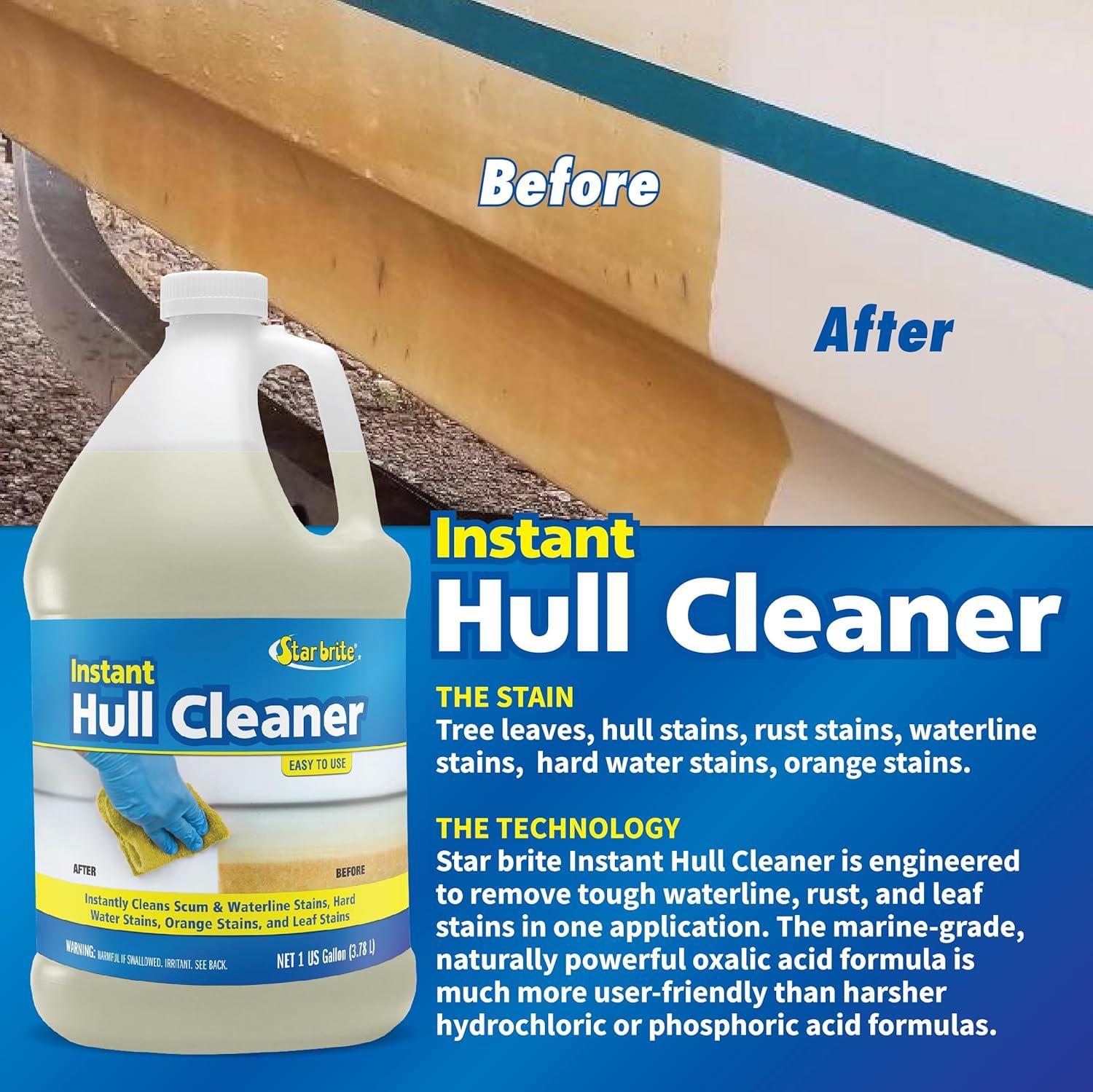 image:imageSTAR BRITE Instant Hull Cleaner Easily Remove Stains Scum Lines amp Grime for Boat Hulls Fiberglass Plastic amp Painted Surfaces Wipe On Rinse Off Formula 32 Ounces 081732128 Oz Gallon