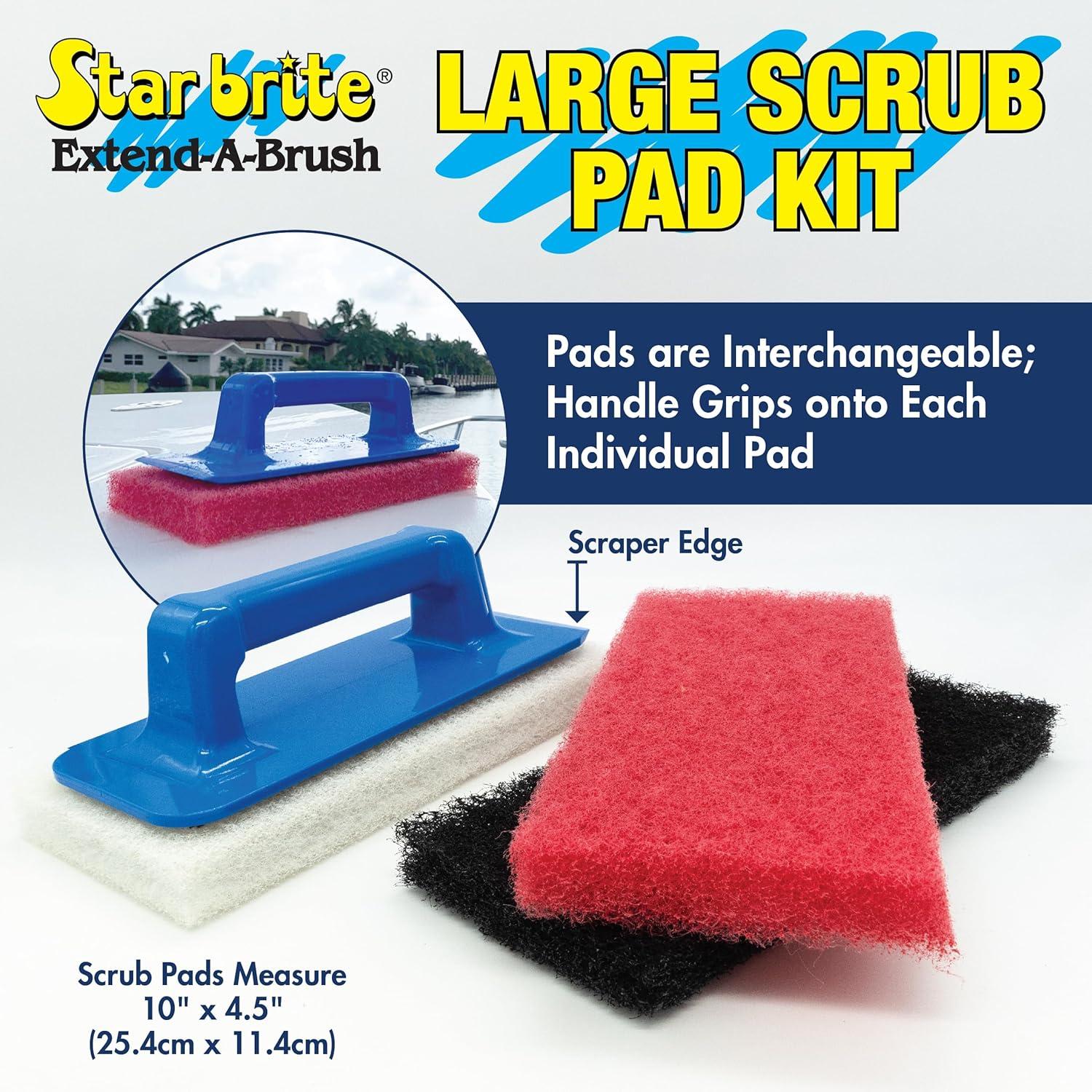 image:imageSTAR BRITE Large Scrub Pad with Flexible Head Scrubber Medium Texture Red Attach to Extension Handle for an Extra 310 of Reach 040124Large Scrub Pad Kit