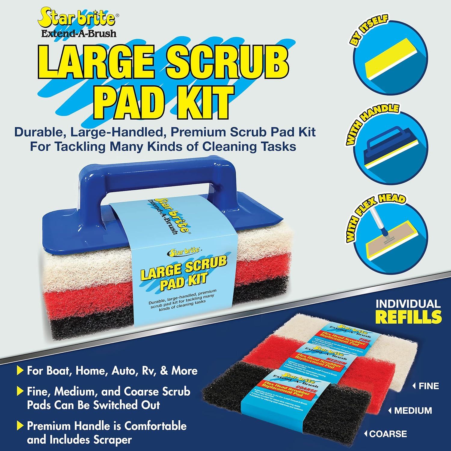 image:imageSTAR BRITE Large Scrub Pad with Flexible Head Scrubber Medium Texture Red Attach to Extension Handle for an Extra 310 of Reach 040124Large Scrub Pad Kit