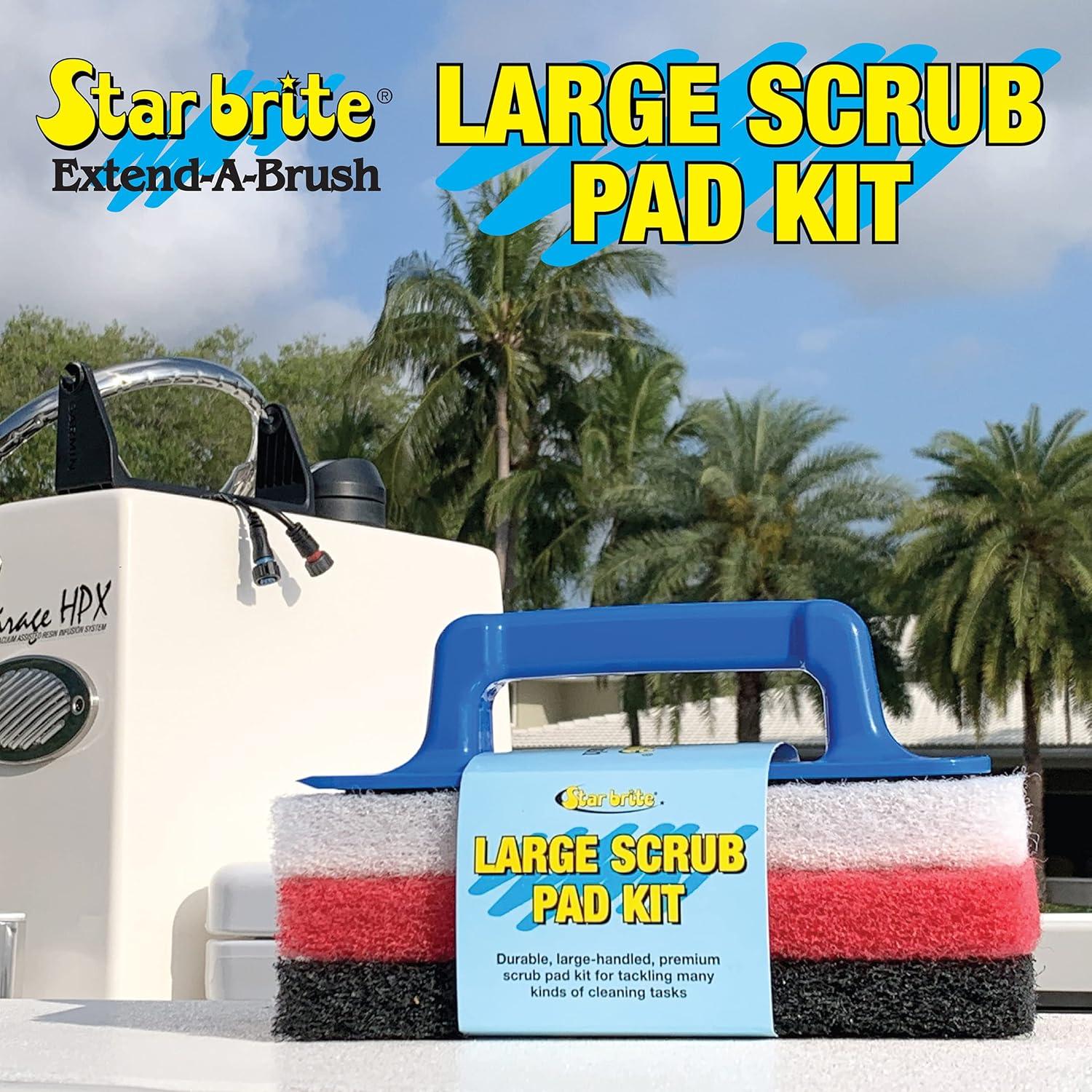 image:imageSTAR BRITE Large Scrub Pad with Flexible Head Scrubber Medium Texture Red Attach to Extension Handle for an Extra 310 of Reach 040124Large Scrub Pad Kit