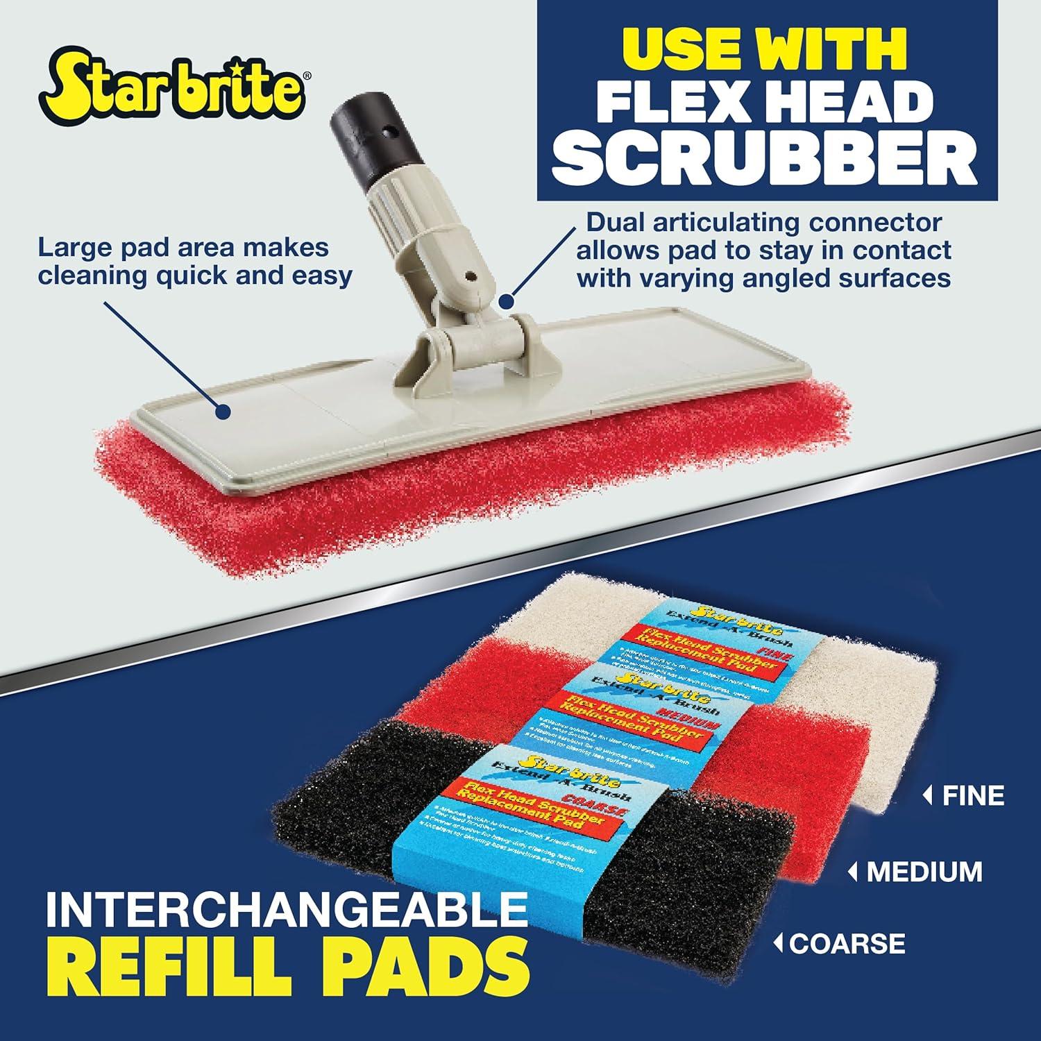 image:imageSTAR BRITE Large Scrub Pad with Flexible Head Scrubber Medium Texture Red Attach to Extension Handle for an Extra 310 of Reach 040124Red Scrubber Medium