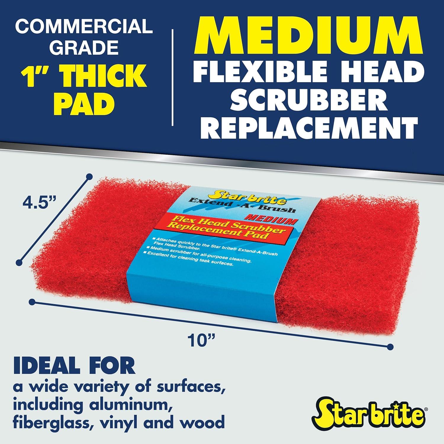 image:imageSTAR BRITE Large Scrub Pad with Flexible Head Scrubber Medium Texture Red Attach to Extension Handle for an Extra 310 of Reach 040124Red Scrubber Medium