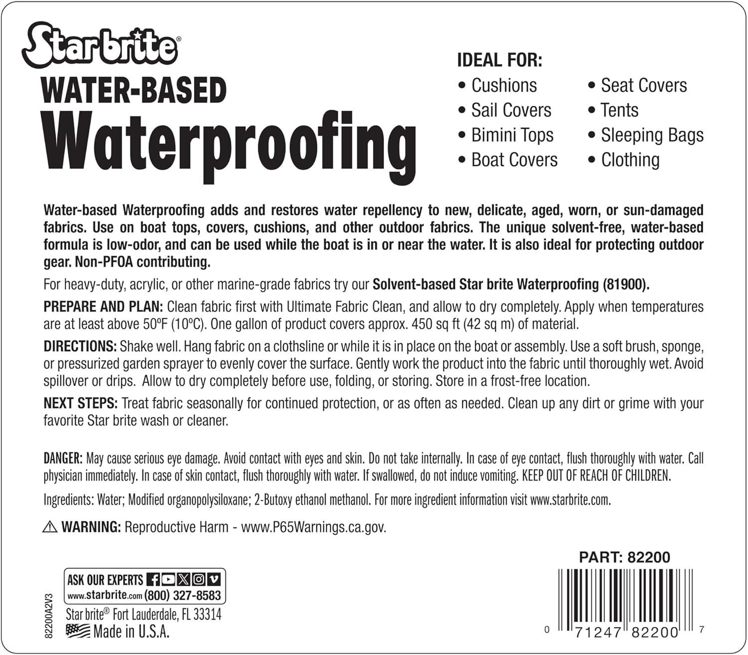 image:imageSTAR BRITE LowOdor WaterBased Waterproofing Adds And Restores WaterRepellency And UV Protection To New Delicate Aged Worn Or SunDamaged Fabrics1 Gallon