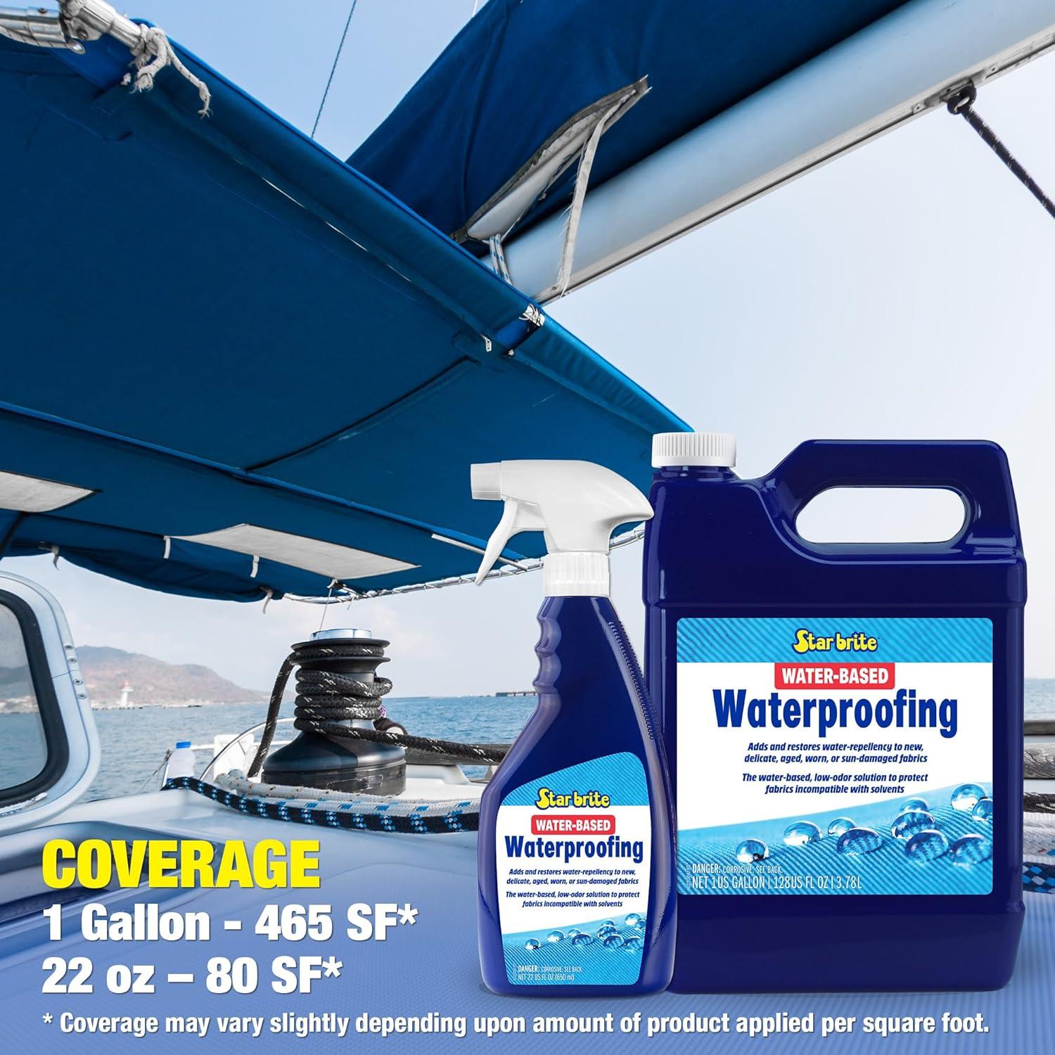 image:imageSTAR BRITE LowOdor WaterBased Waterproofing Adds And Restores WaterRepellency And UV Protection To New Delicate Aged Worn Or SunDamaged Fabrics1 Gallon