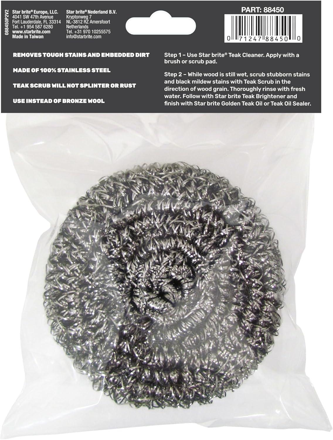 image:imageSTAR BRITE MarineGrade Stainless Steel Scrub Scouring Pad Scrubber Refinish Wood Furniture amp Boat Teak1 unit