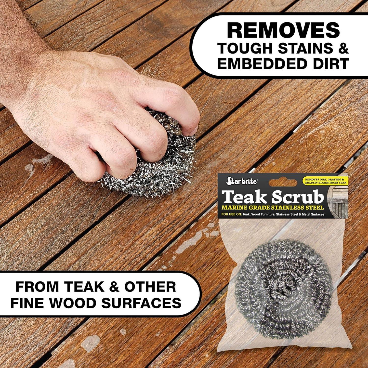 image:imageSTAR BRITE MarineGrade Stainless Steel Scrub Scouring Pad Scrubber Refinish Wood Furniture amp Boat Teak1 unit