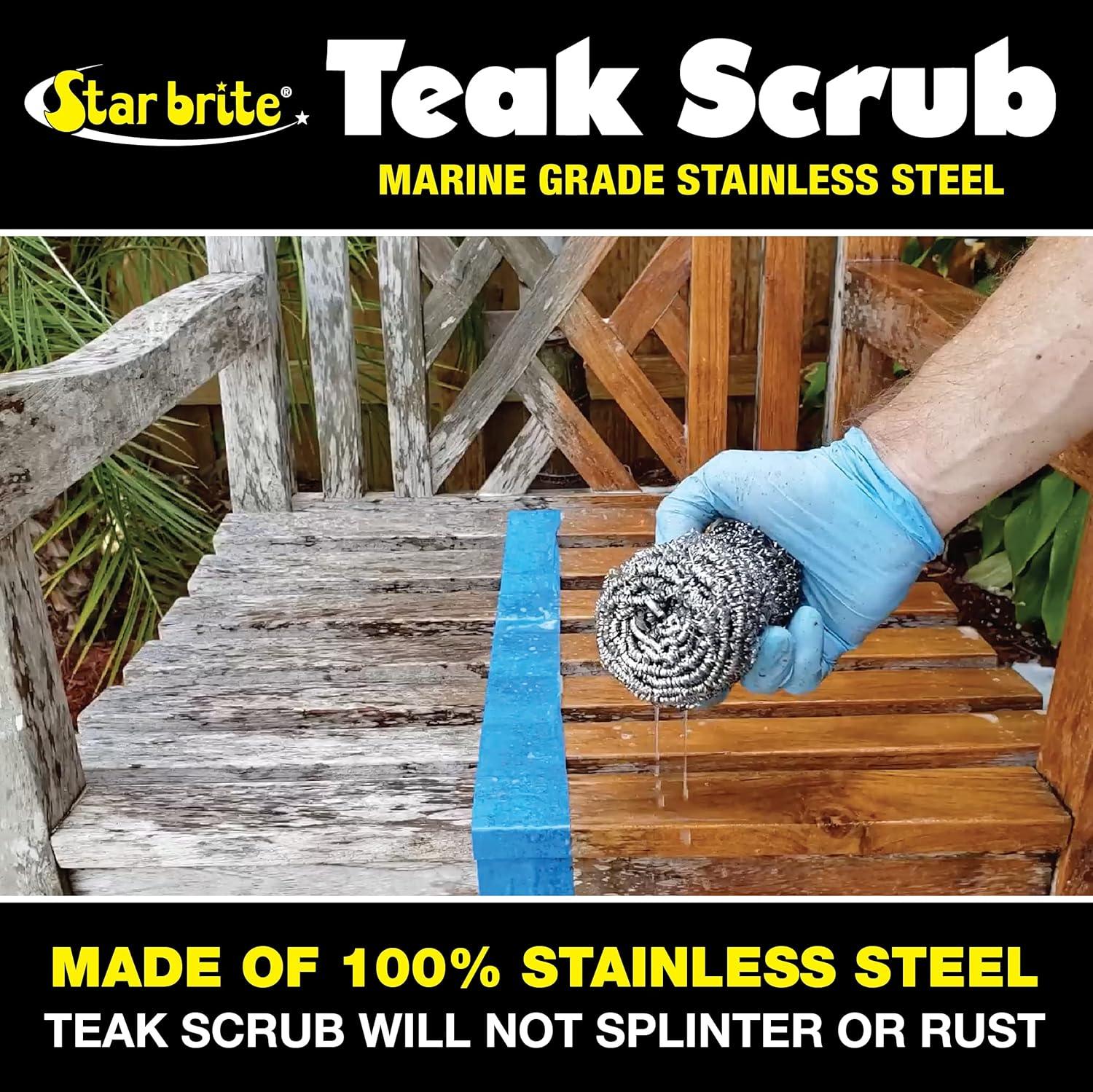 image:imageSTAR BRITE MarineGrade Stainless Steel Scrub Scouring Pad Scrubber Refinish Wood Furniture amp Boat TeakPack of 12