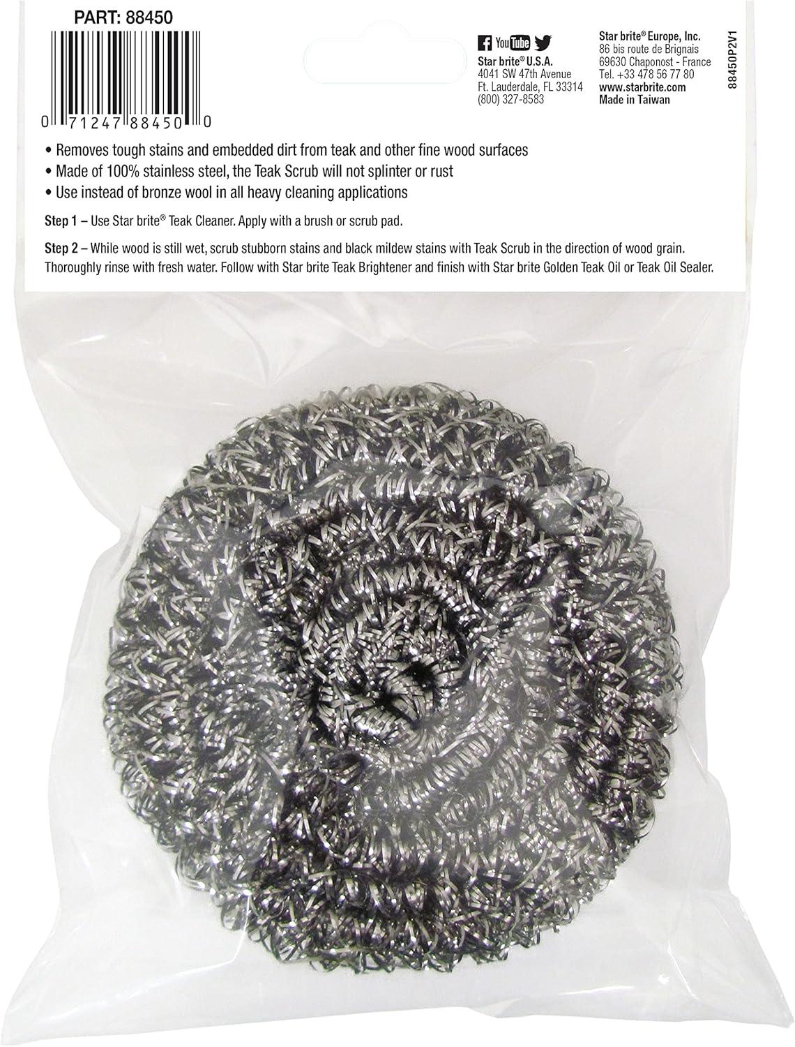 image:imageSTAR BRITE MarineGrade Stainless Steel Scrub Scouring Pad Scrubber Refinish Wood Furniture amp Boat TeakPack of 12