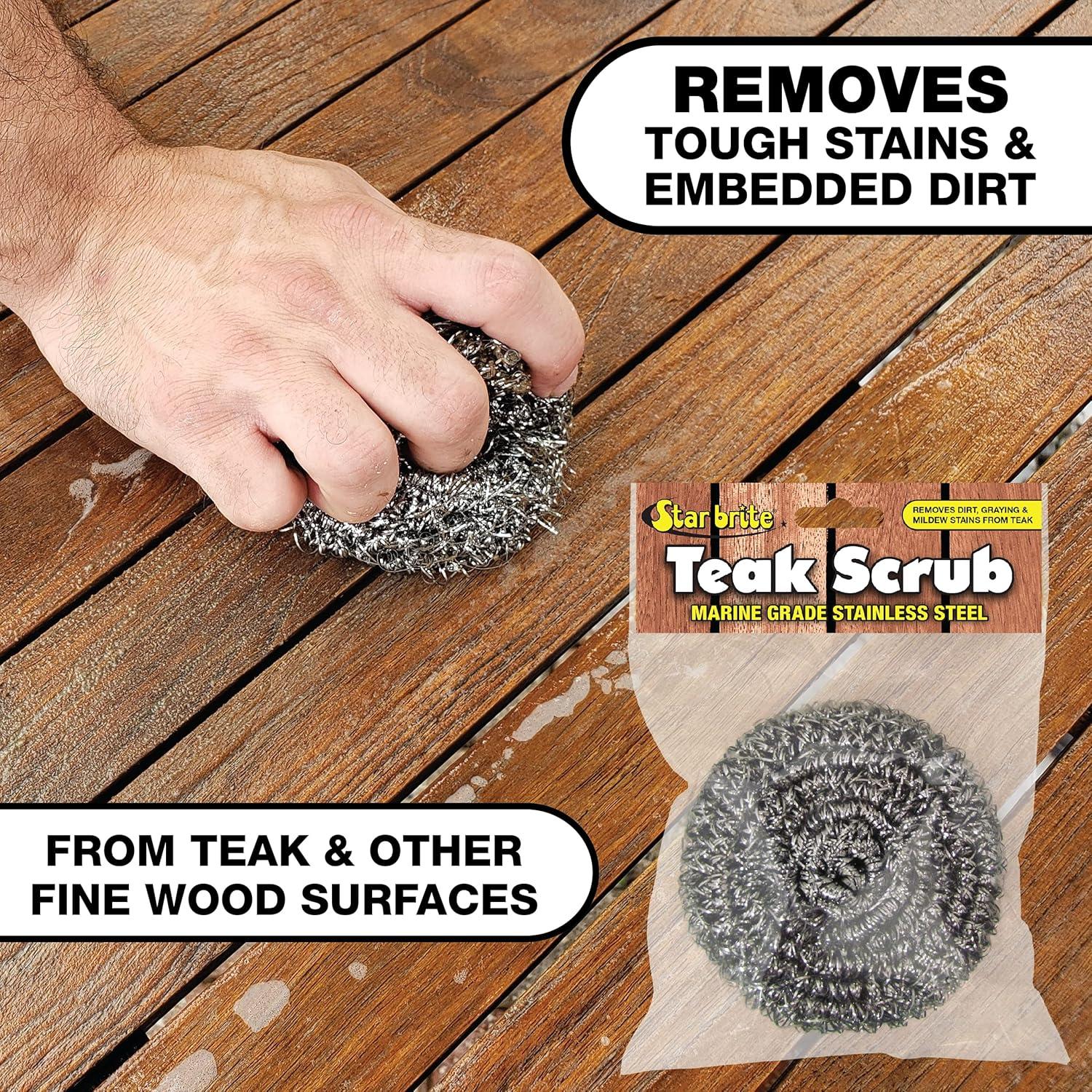 image:imageSTAR BRITE MarineGrade Stainless Steel Scrub Scouring Pad Scrubber Refinish Wood Furniture amp Boat TeakPack of 12