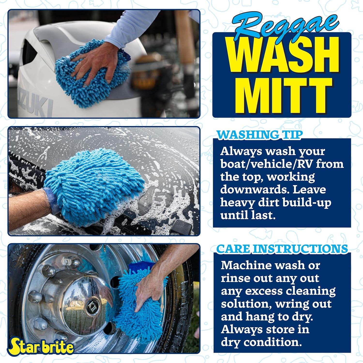 image:imageSTAR BRITE Microfiber Reggae Wash Mitt Blue 040105
