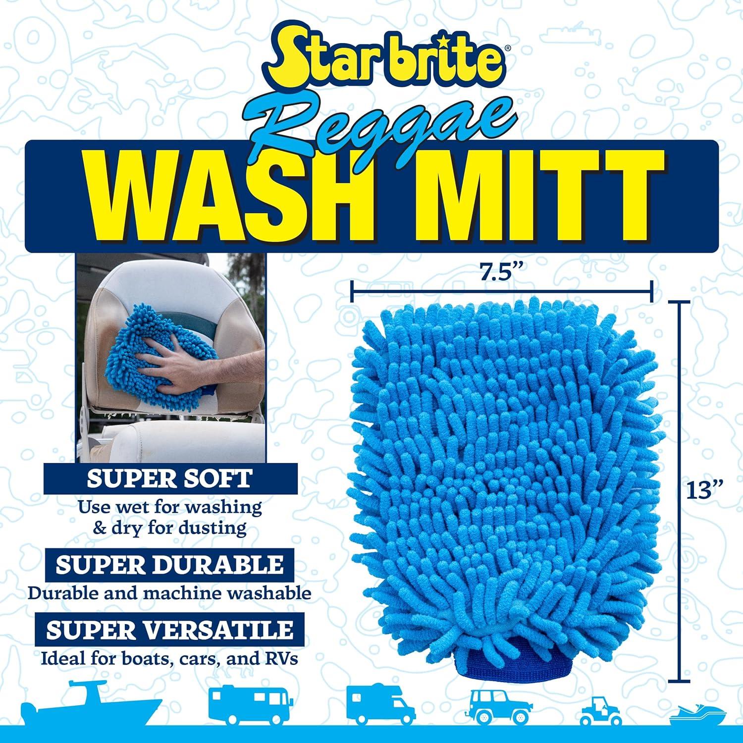 image:imageSTAR BRITE Microfiber Reggae Wash Mitt Blue 040105