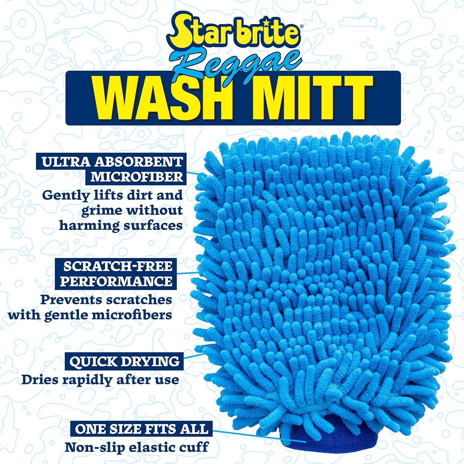 image:imageSTAR BRITE Microfiber Reggae Wash Mitt Blue 040105