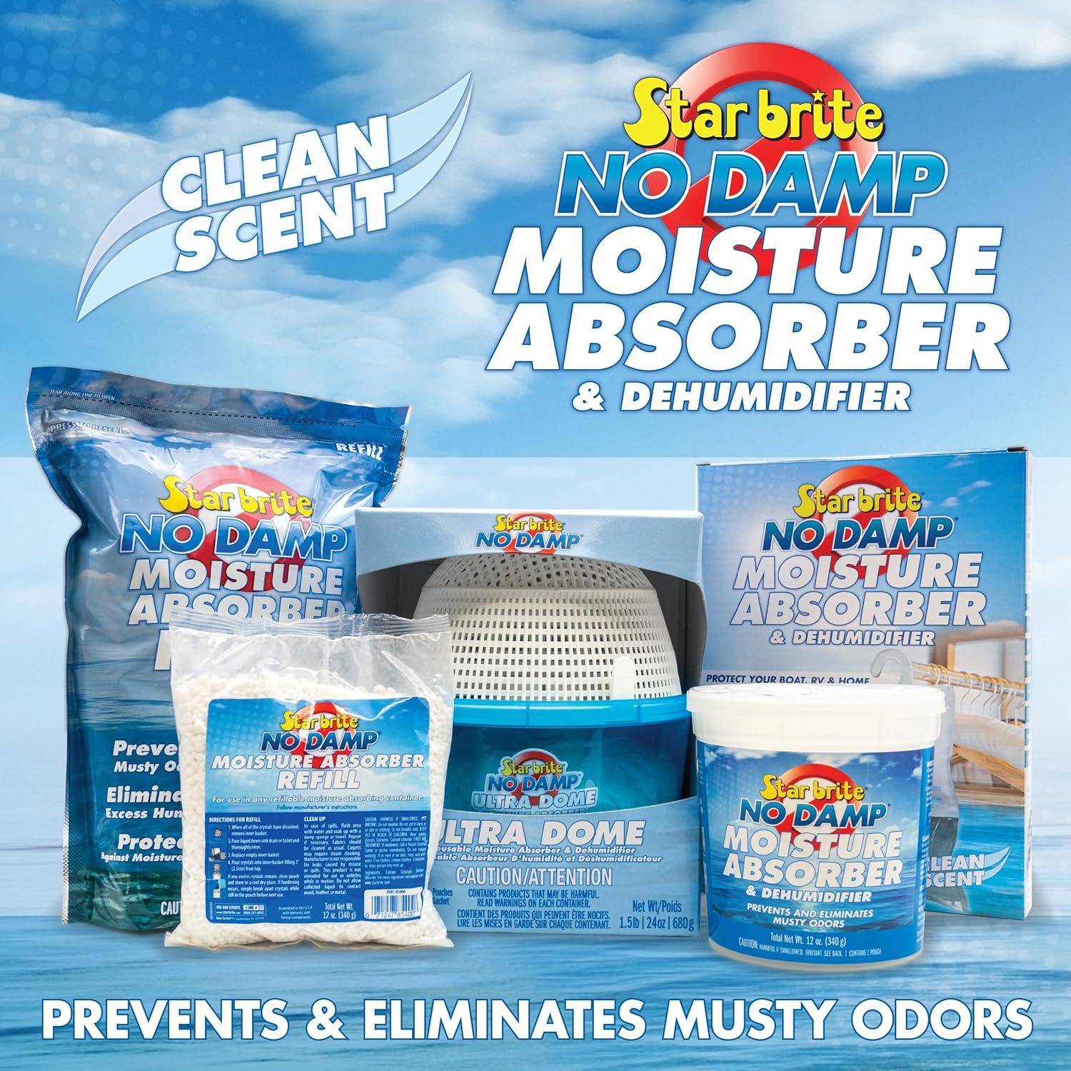 image:imageSTAR BRITE No Damp Moisture Absorber amp Dehumidifier Simple Portable Humidity Control for Boats RVs Seasonal Homes amp More Prevent Musty Odor amp Moisture Damage12 OZ Refill