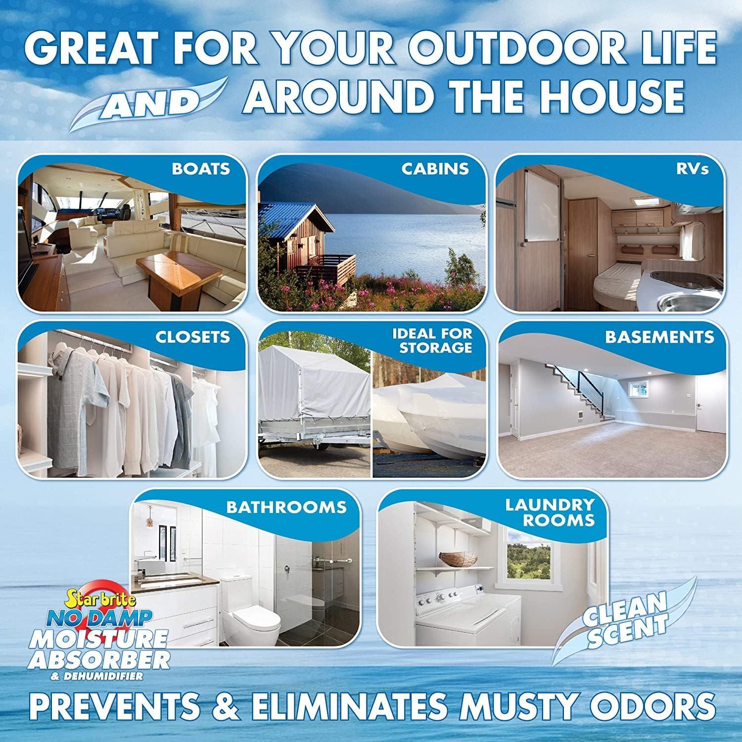 image:imageSTAR BRITE No Damp Moisture Absorber amp Dehumidifier Simple Portable Humidity Control for Boats RVs Seasonal Homes amp More Prevent Musty Odor amp Moisture Damage48 Oz Refill
