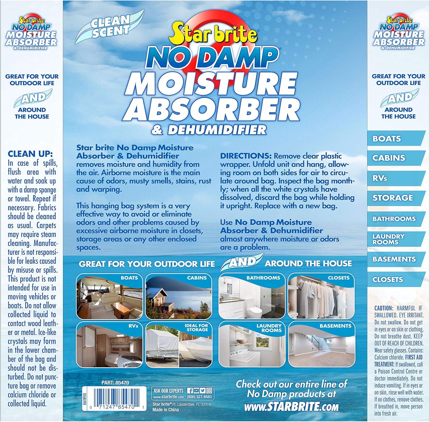 image:imageSTAR BRITE No Damp Moisture Absorber amp Dehumidifier Simple Portable Humidity Control for Boats RVs Seasonal Homes amp More Prevent Musty Odor amp Moisture Damage16 Hanging Bag