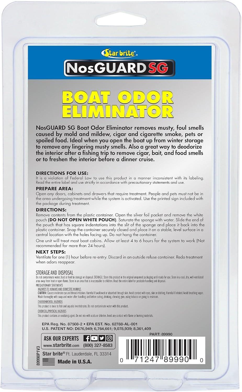 image:imageSTAR BRITE NosGUARD SG Boat Odor Eliminator FastRelease Vapor System Removes Mold and Mildew Stains Smoke Food and Pet Odors Deep Penetrating Cabin Deodorizer for Marine InteriorsBoat Odor Eliminator