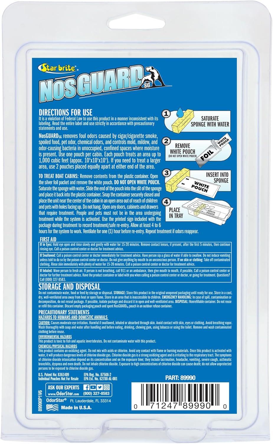 image:imageSTAR BRITE NosGUARD SG Boat Odor Eliminator FastRelease Vapor System Removes Mold and Mildew Stains Smoke Food and Pet Odors Deep Penetrating Cabin Deodorizer for Marine InteriorsBoat Odor Eliminator