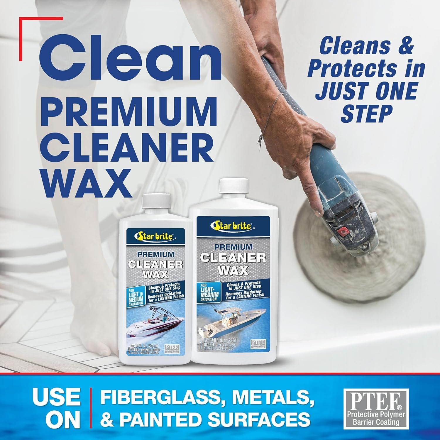 image:imageSTAR BRITE OneStep Cleaner Wax with UV Protection Removes Chalk amp Oxidation from Fiberglass Metals amp Painted Surfaces16 Ounce
