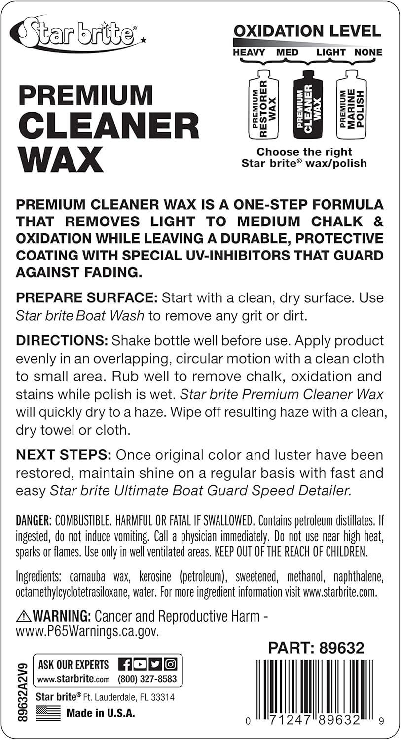 image:imageSTAR BRITE OneStep Cleaner Wax with UV Protection Removes Chalk amp Oxidation from Fiberglass Metals amp Painted Surfaces32 Ounce