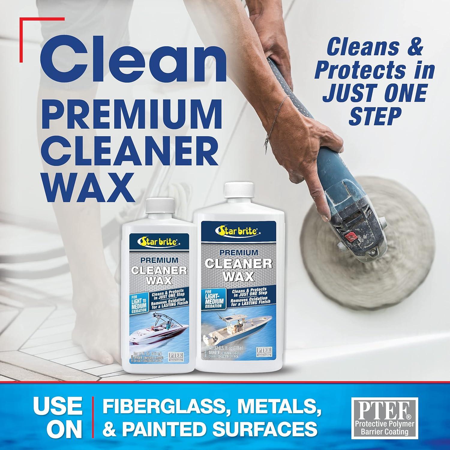 image:imageSTAR BRITE OneStep Cleaner Wax with UV Protection Removes Chalk amp Oxidation from Fiberglass Metals amp Painted Surfaces32 Ounce
