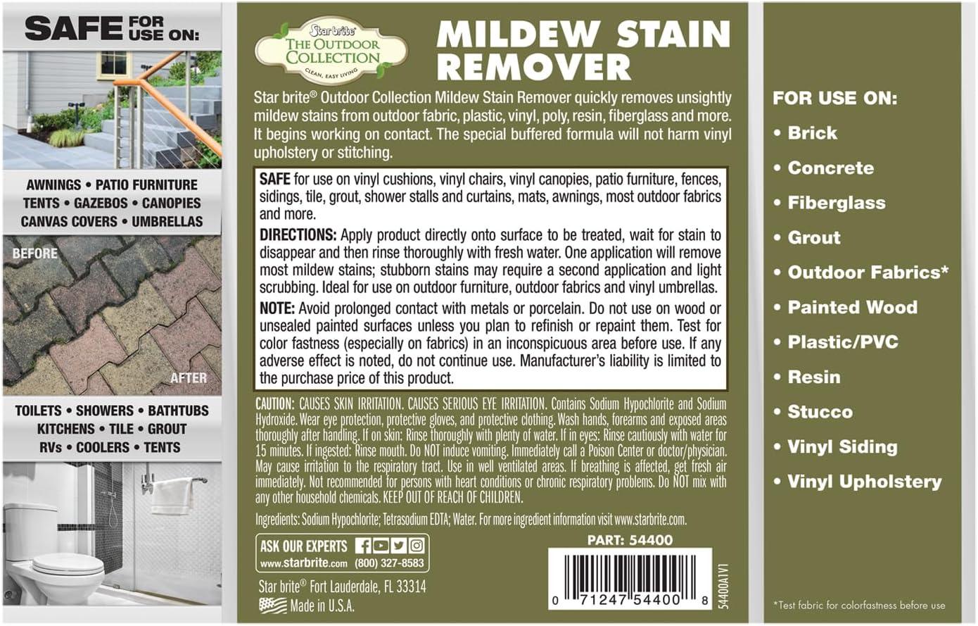 image:imageSTAR BRITE Outdoor Collection All Surface Mold Stain amp Mildew Stain Remover Spray Cleans amp Removes Stains on Contact 32 OZ Spray 054432128 OZ Stain Remover