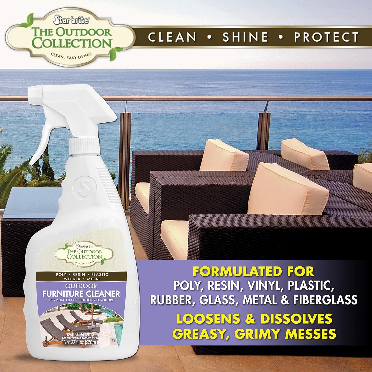 image:imageSTAR BRITE Outdoor Collection Furniture Cleaner Spray AllSurface Cleaner for Poly Resin Vinyl Plastic Rubber Glass Metal and Fiberglass 32 OZ 51932