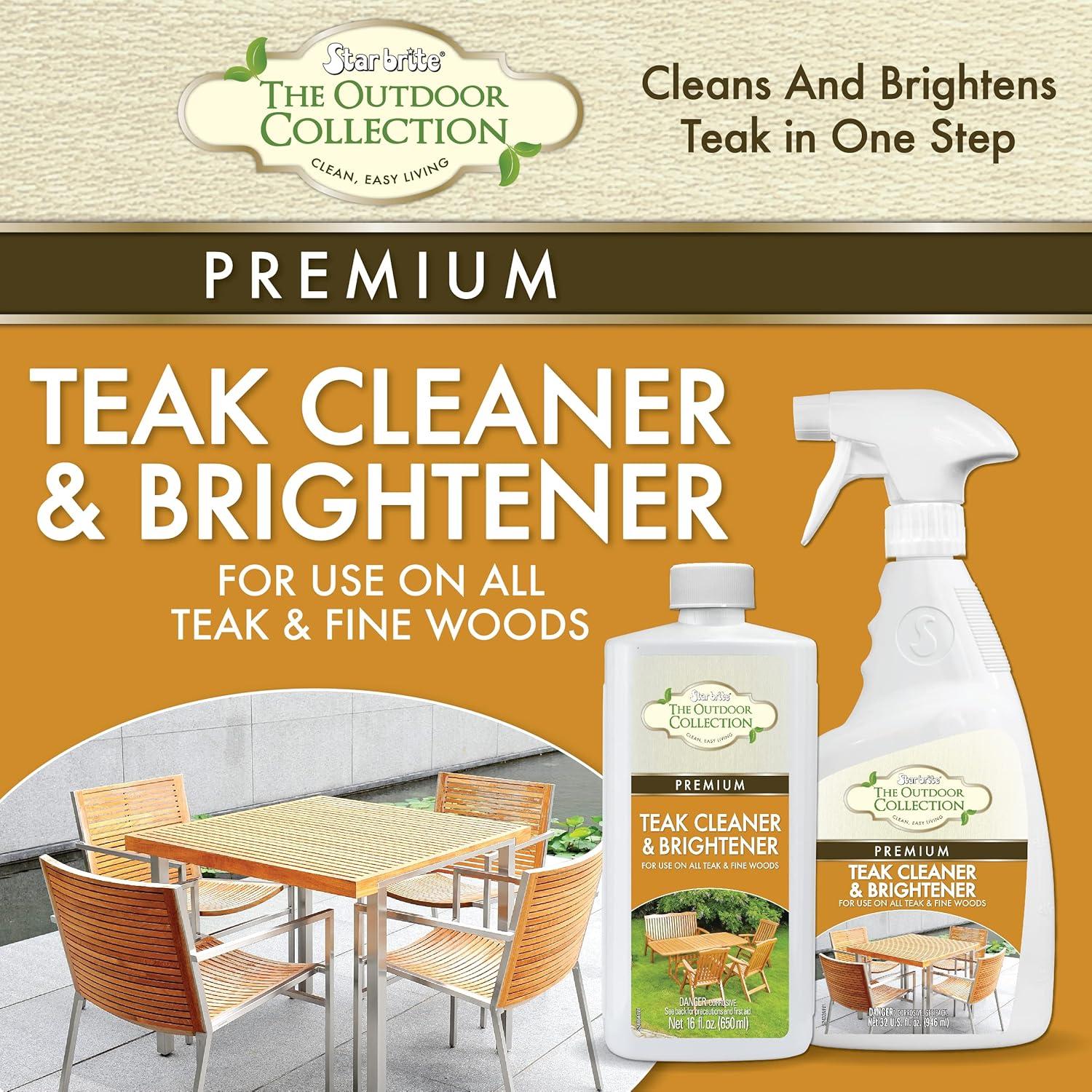 image:imageSTAR BRITE Outdoor Collection Teak Cleaner amp Brightener OneStep Teak Restorer Renew Clean amp Brighten Weathered Gray Teak Prepares Wood for Oiling or Refinishing 16 OZ 52416Complete Kit