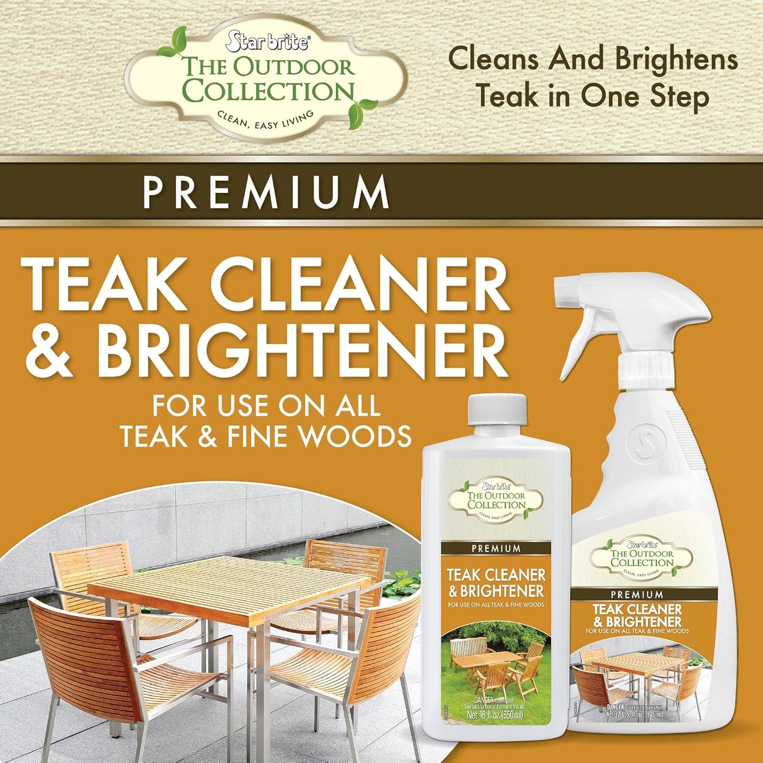 image:imageSTAR BRITE Outdoor Collection Teak Cleaner amp Brightener OneStep Teak Restorer Renew Clean amp Brighten Weathered Gray Teak Prepares Wood for Oiling or Refinishing 16 OZ 5241632 OZ Cleaner