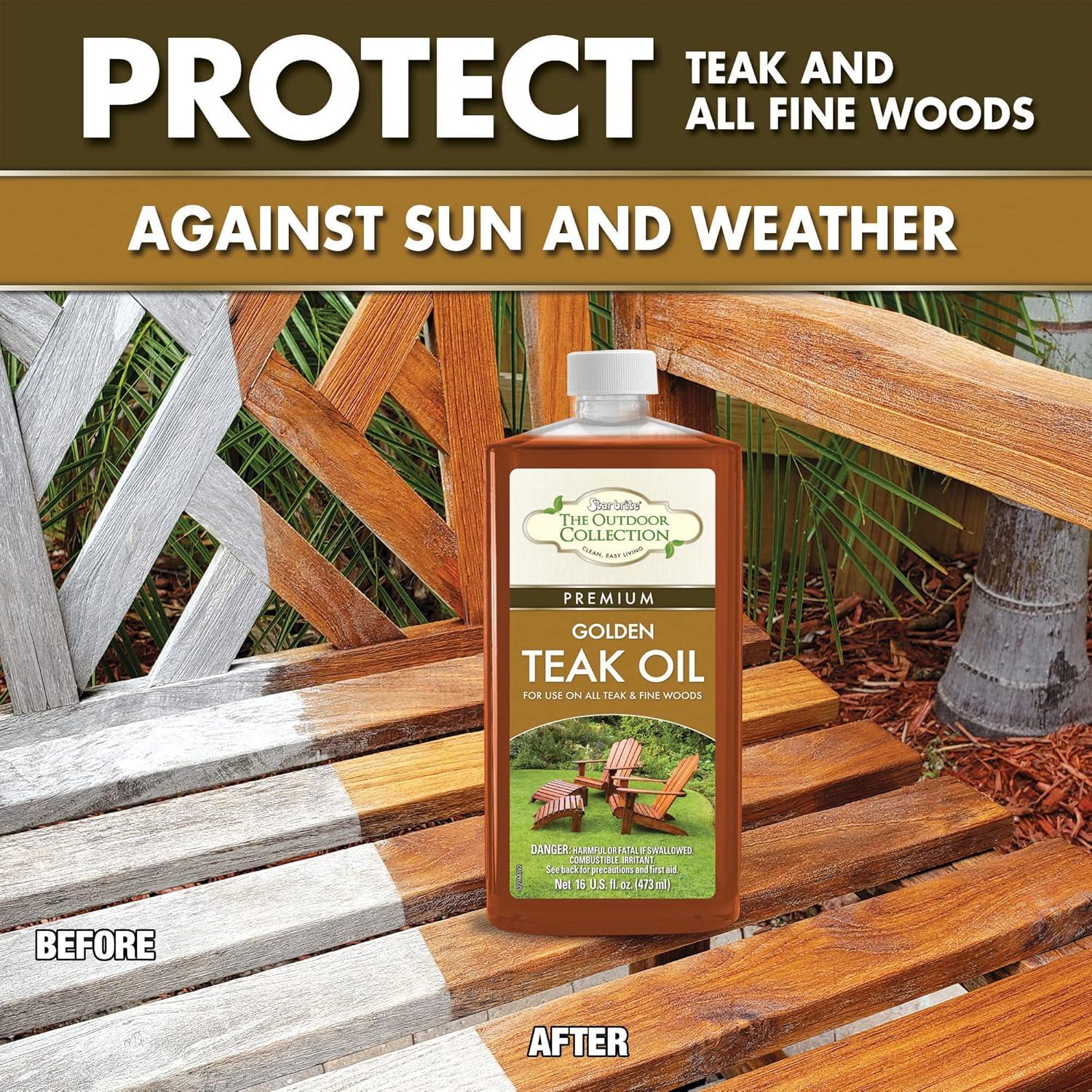 image:imageSTAR BRITE Outdoor Collection Teak Cleaner amp Brightener OneStep Teak Restorer Renew Clean amp Brighten Weathered Gray Teak Prepares Wood for Oiling or Refinishing 16 OZ 5241616 OZ Teak Oil
