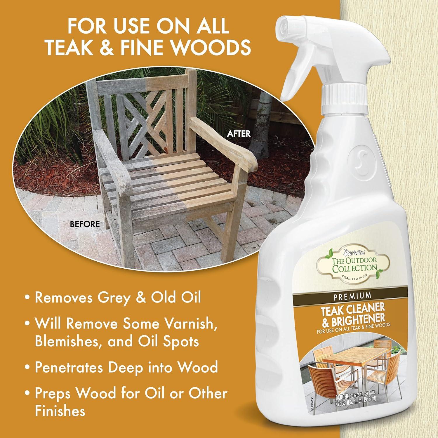 image:imageSTAR BRITE Outdoor Collection Teak Cleaner amp Brightener OneStep Teak Restorer Renew Clean amp Brighten Weathered Gray Teak Prepares Wood for Oiling or Refinishing 16 OZ 52416Complete Kit