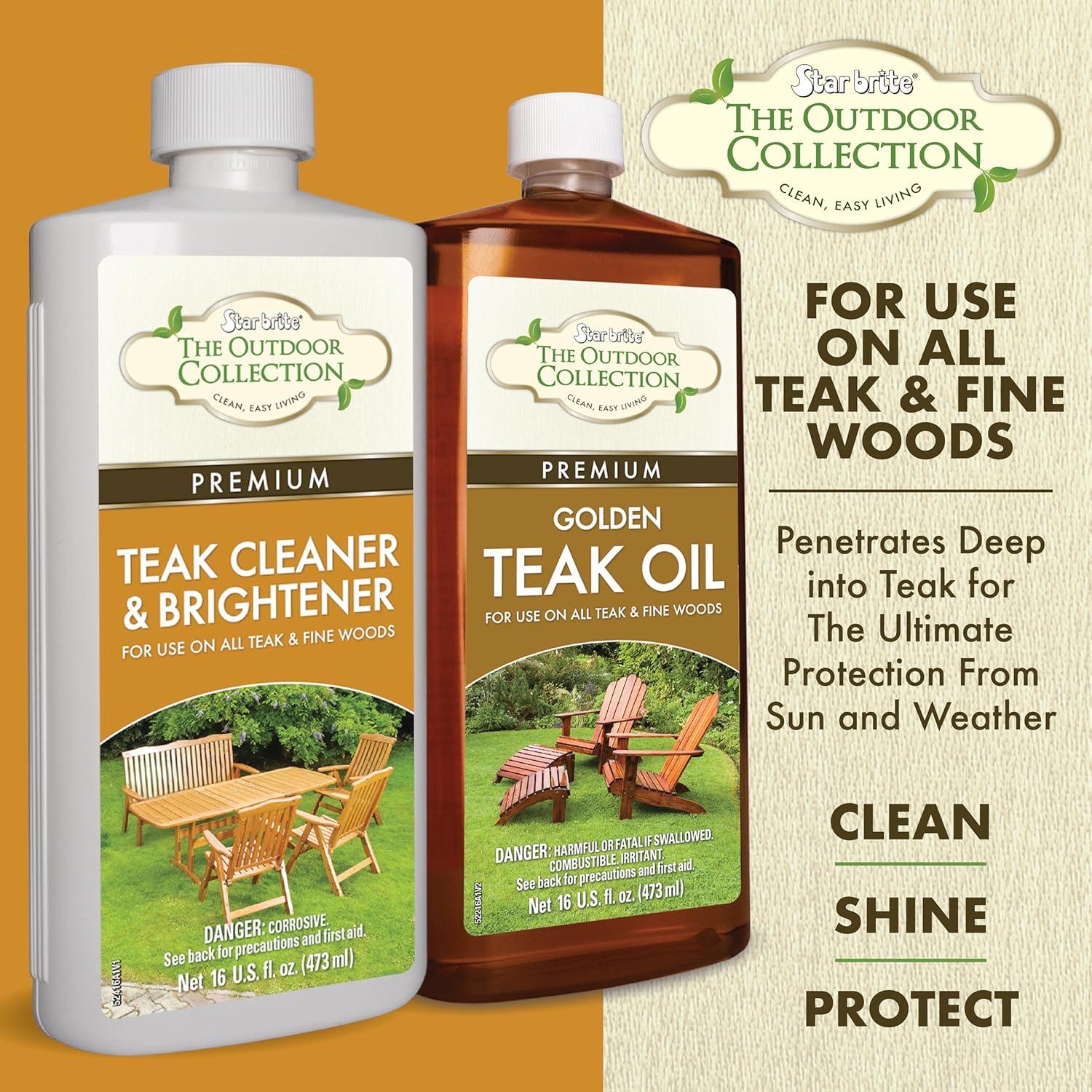 image:imageSTAR BRITE Outdoor Collection Teak Cleaner amp Brightener OneStep Teak Restorer Renew Clean amp Brighten Weathered Gray Teak Prepares Wood for Oiling or Refinishing 16 OZ 5241616 OZ Teak Oil