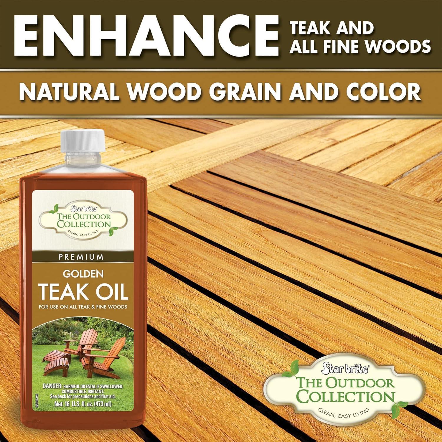 image:imageSTAR BRITE Outdoor Collection Teak Cleaner amp Brightener OneStep Teak Restorer Renew Clean amp Brighten Weathered Gray Teak Prepares Wood for Oiling or Refinishing 16 OZ 5241616 OZ Teak Oil