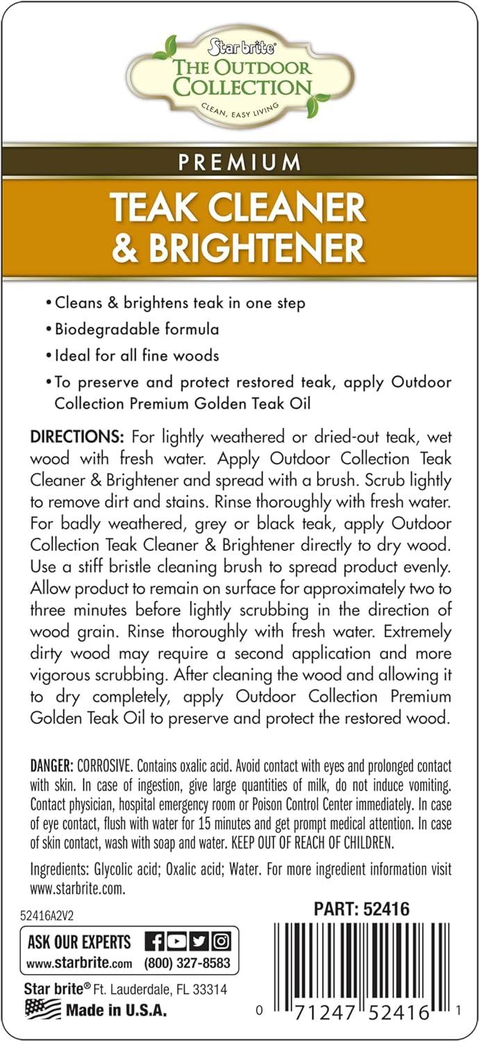 image:imageSTAR BRITE Outdoor Collection Teak Cleaner amp Brightener OneStep Teak Restorer Renew Clean amp Brighten Weathered Gray Teak Prepares Wood for Oiling or Refinishing 16 OZ 5241616 OZ Cleaner