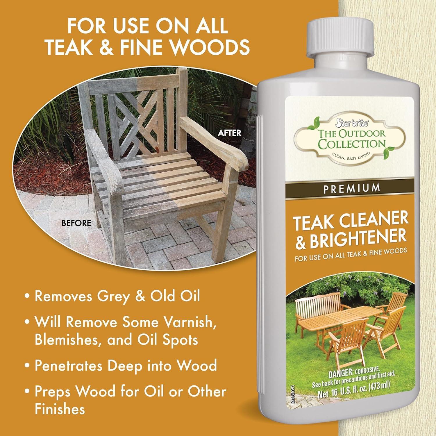 image:imageSTAR BRITE Outdoor Collection Teak Cleaner amp Brightener OneStep Teak Restorer Renew Clean amp Brighten Weathered Gray Teak Prepares Wood for Oiling or Refinishing 16 OZ 5241632 OZ Cleaner