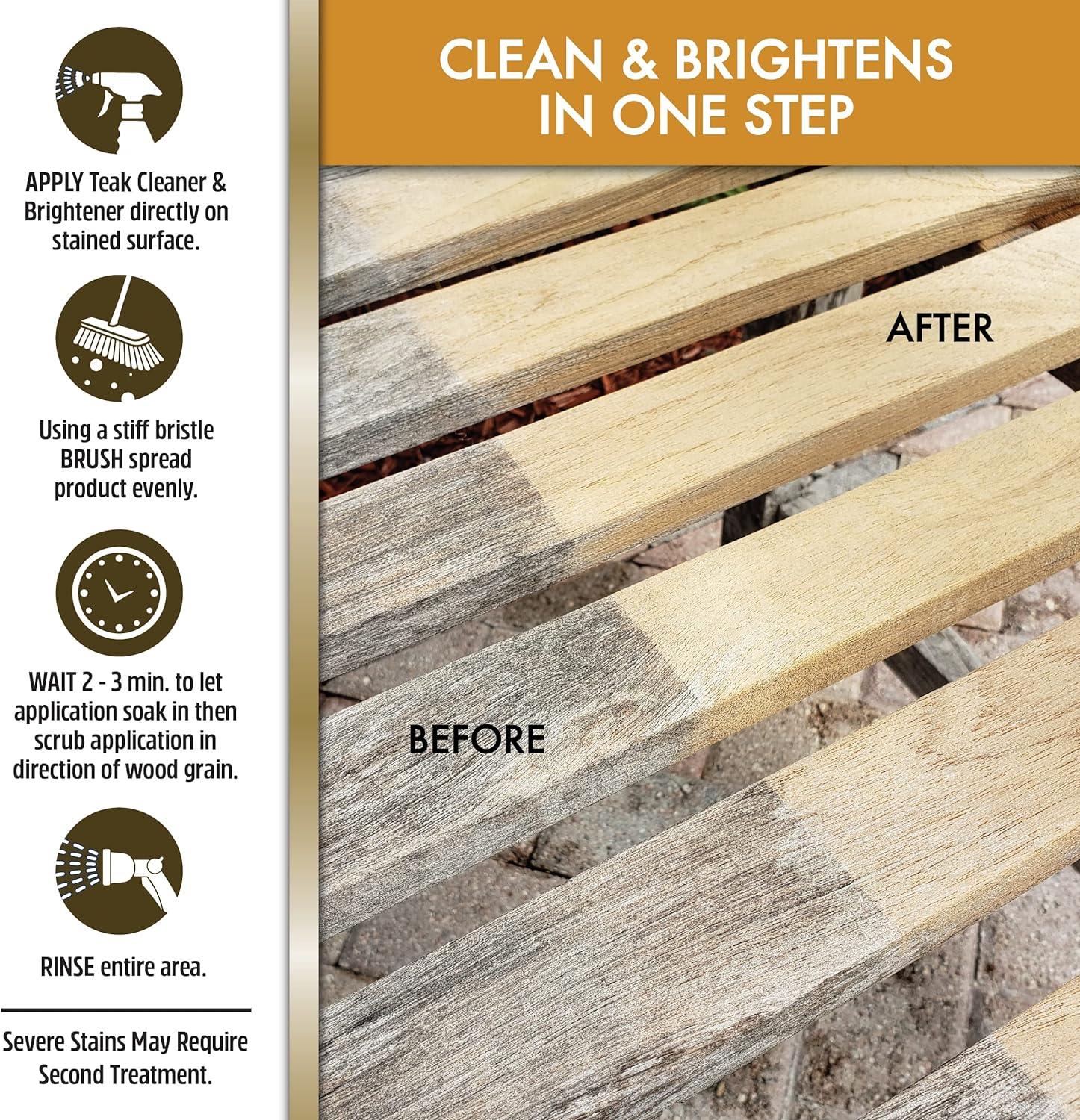image:imageSTAR BRITE Outdoor Collection Teak Cleaner amp Brightener OneStep Teak Restorer Renew Clean amp Brighten Weathered Gray Teak Prepares Wood for Oiling or Refinishing 16 OZ 5241616 OZ Cleaner